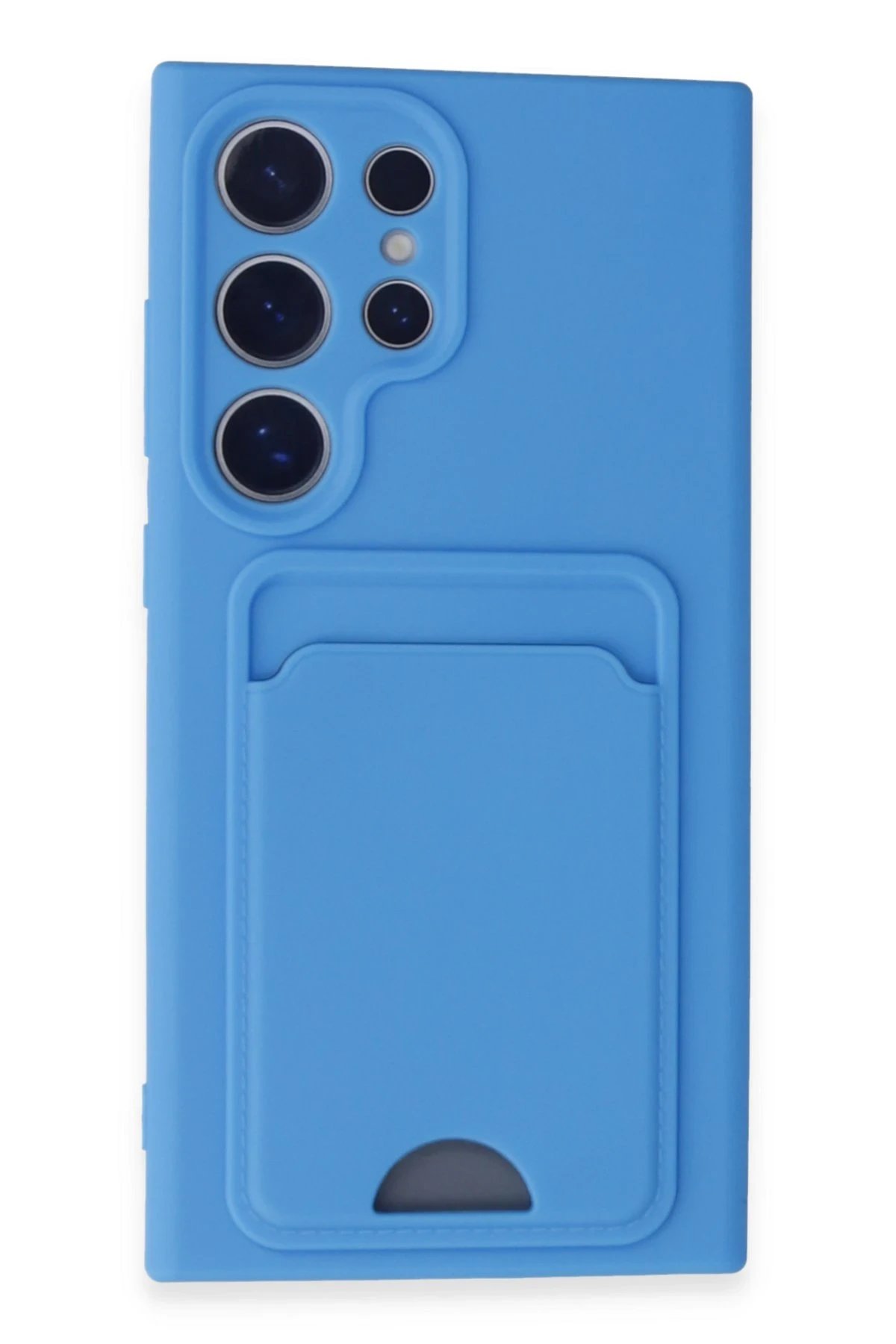 Samsung Galaxy S24 Ultra Kılıf Kelvin Kartvizitli Silikon - Mavi-(5796)