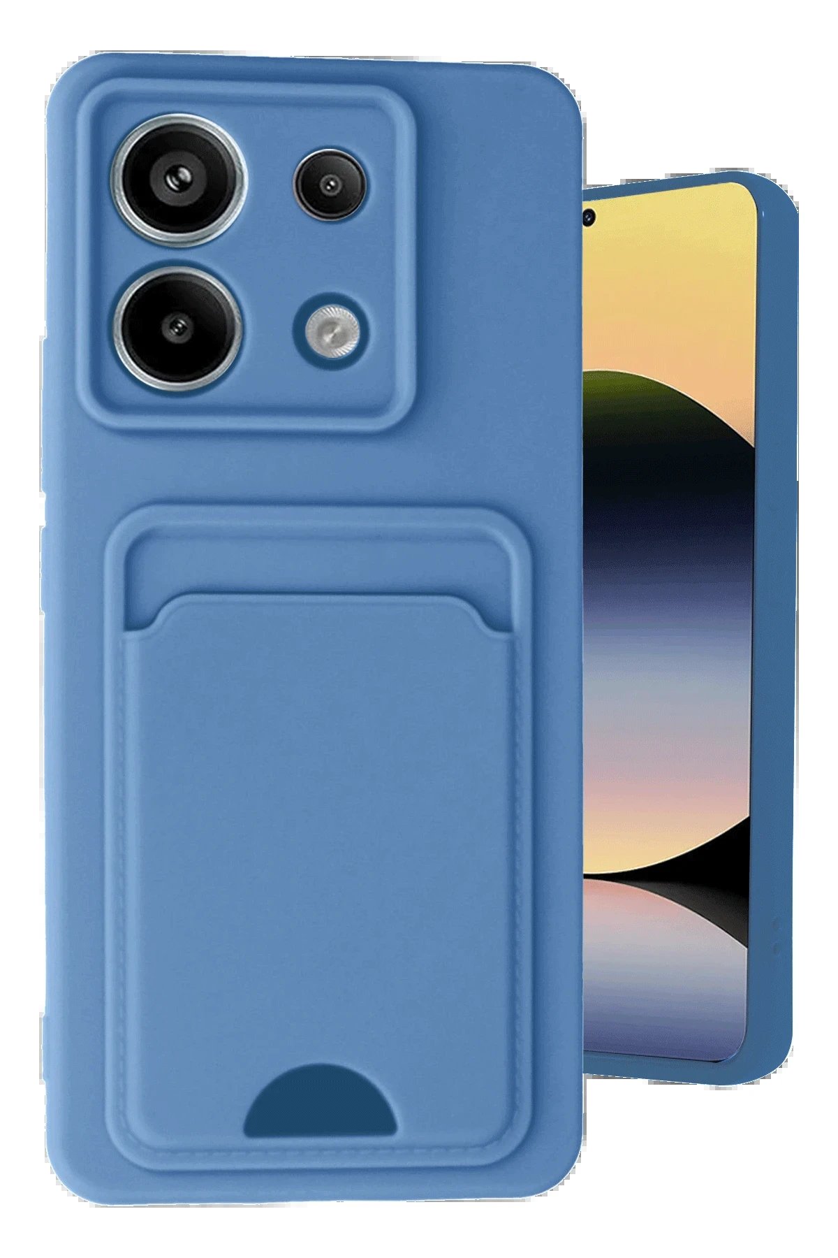 Xiaomi Redmi Note 13 Pro 5G Kılıf Kelvin Kartvizitli Silikon - Mavi-(5796)