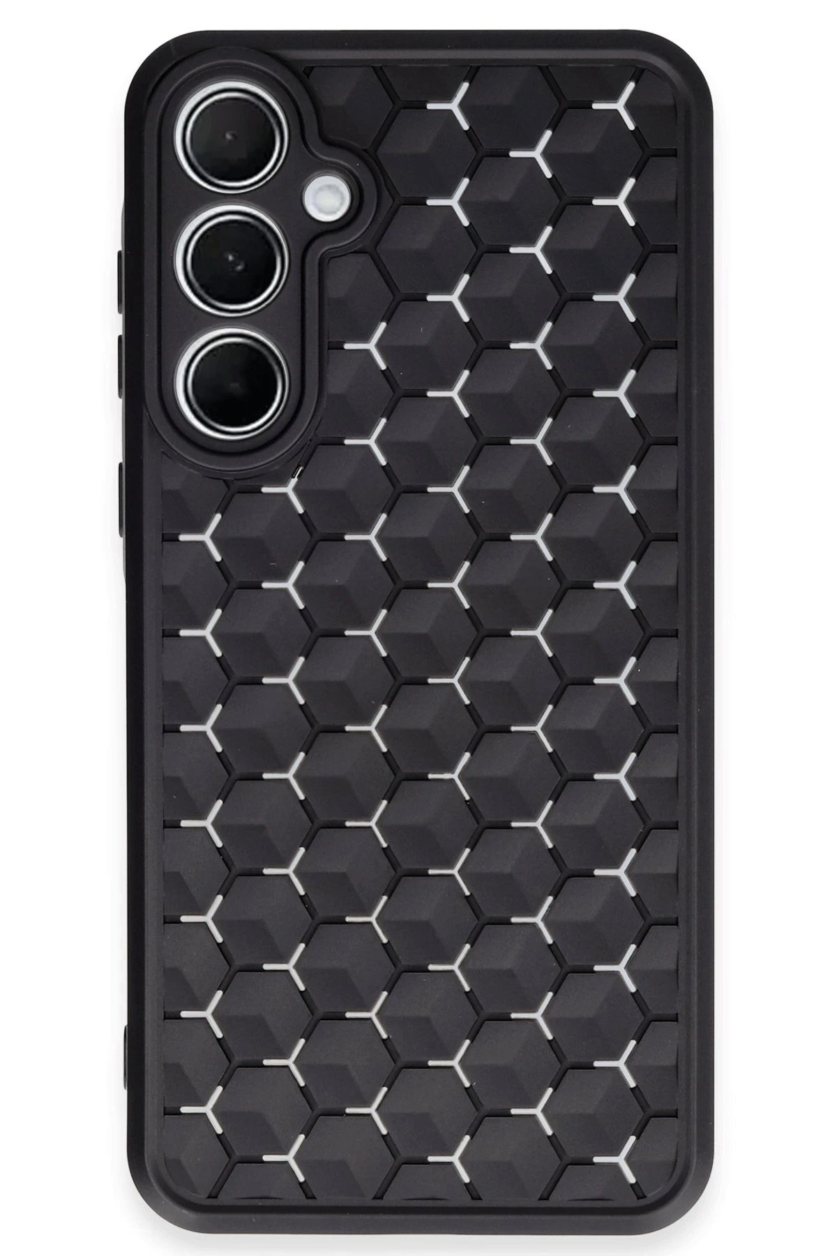 Samsung Galaxy A25 5G Kılıf Petek Silikon Kapak - Siyah-(5796)