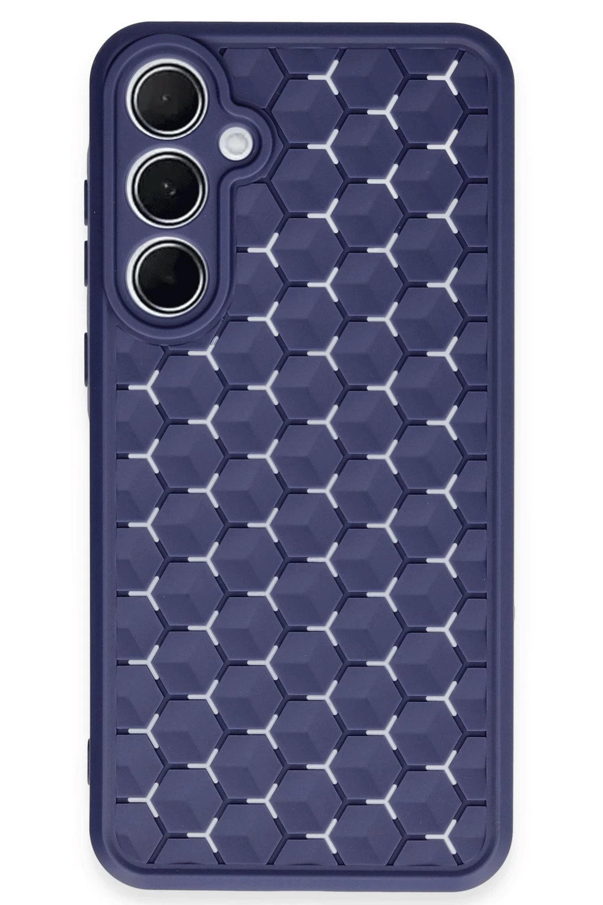 Samsung Galaxy A55 5G Kılıf Petek Silikon Kapak - Lacivert-(5796)