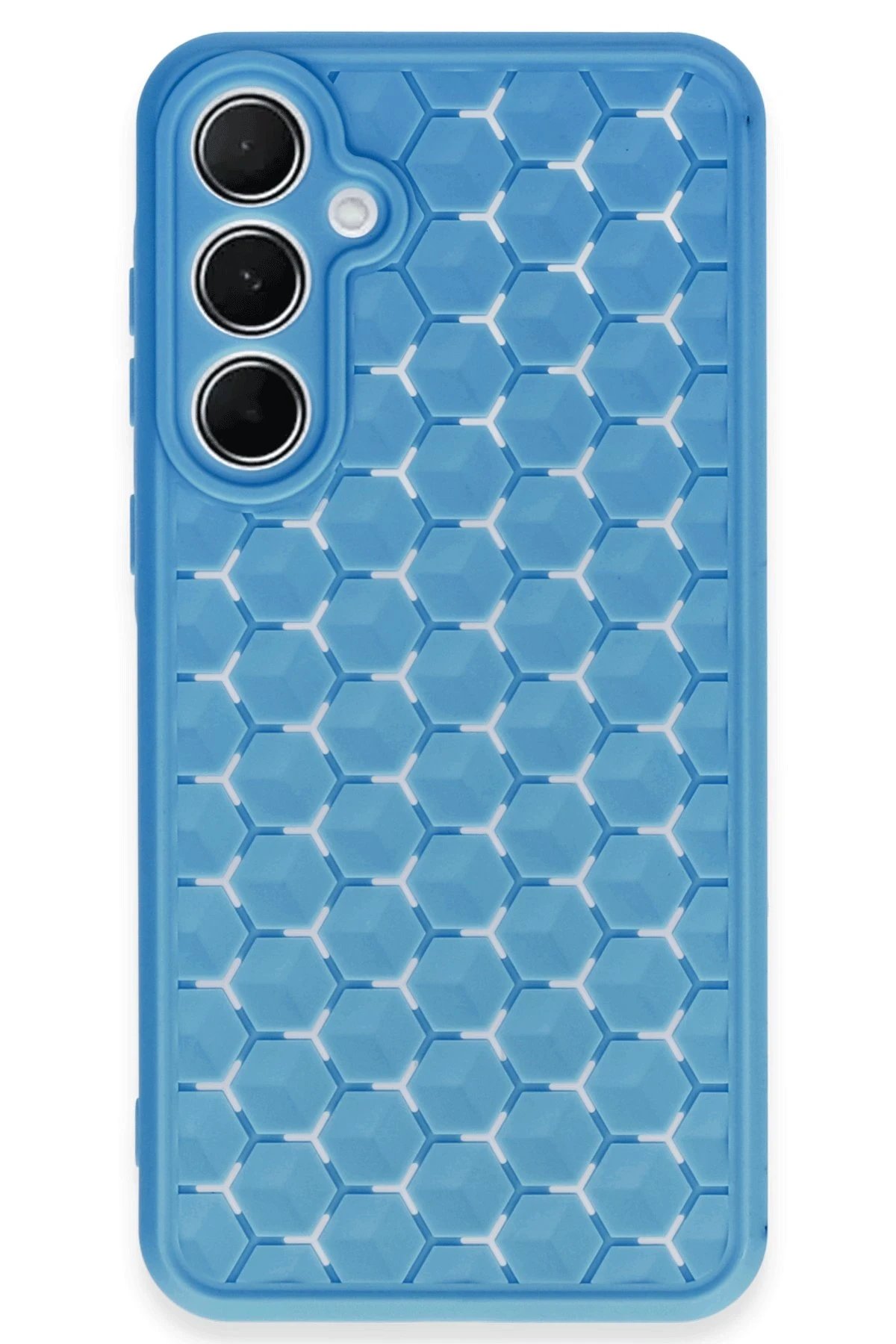 Samsung Galaxy A55 5G Kılıf Petek Silikon Kapak - Mavi-(5796)