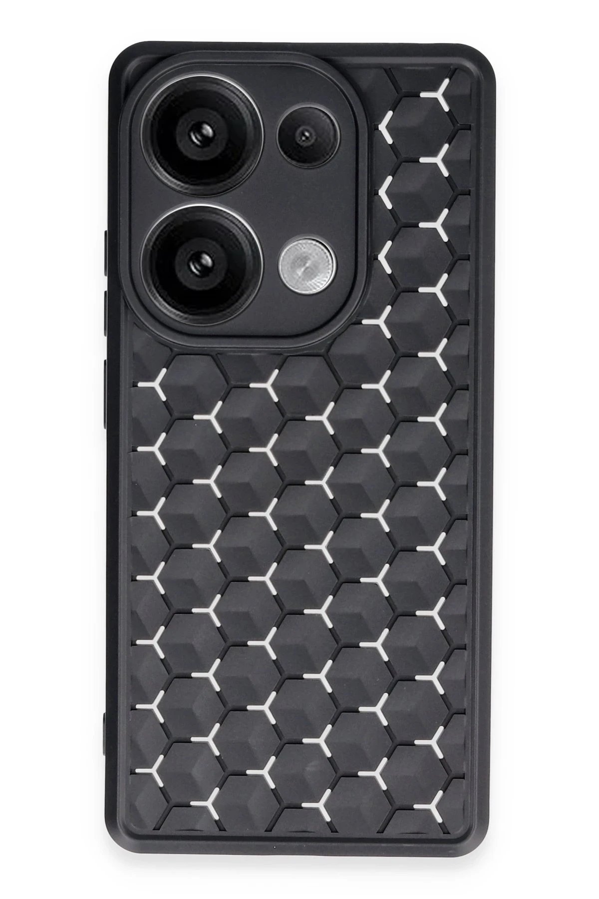 Xiaomi Redmi Note 13 Pro 5G Kılıf Petek Silikon Kapak - Siyah-(5796)