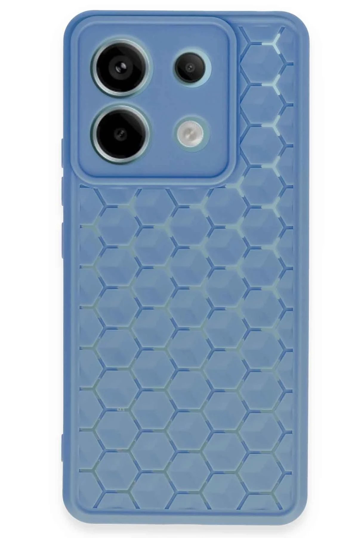 Xiaomi Redmi Note 13 Pro 5G Kılıf Petek Silikon Kapak - Mavi-(5796)