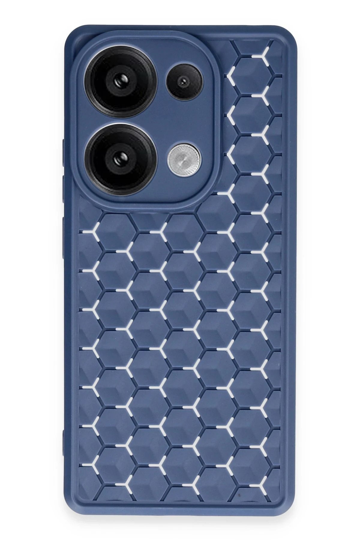 Xiaomi Redmi Note 13 Pro 4G Kılıf Petek Silikon Kapak - Lacivert-(5796)