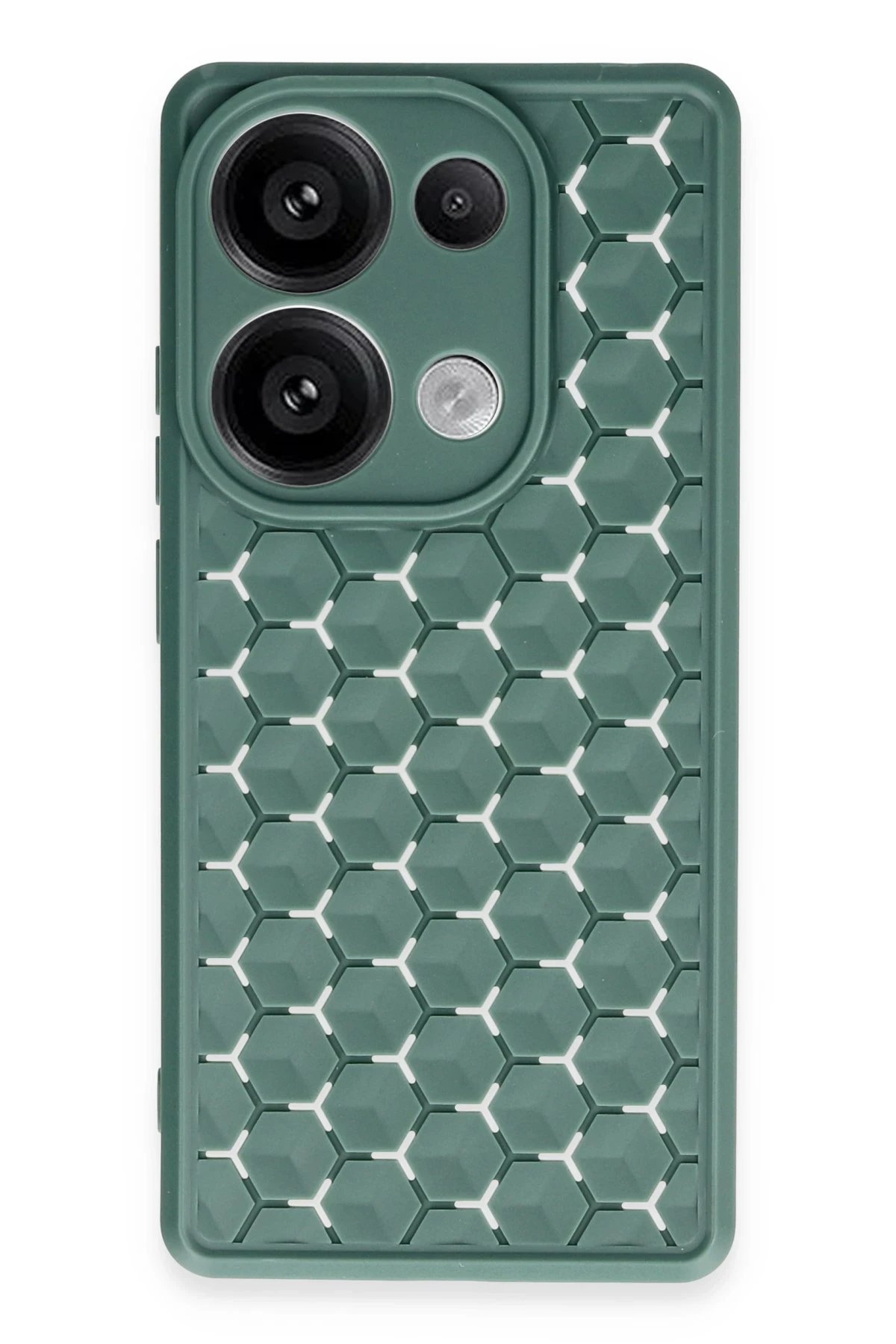 Xiaomi Redmi Note 13 Pro 4G Kılıf Petek Silikon Kapak - Koyu Yeşil-(5796)