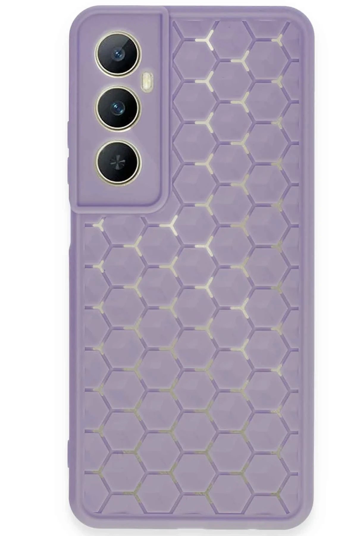 Realme C65 Kılıf Petek Silikon Kapak - Lila-(5796)