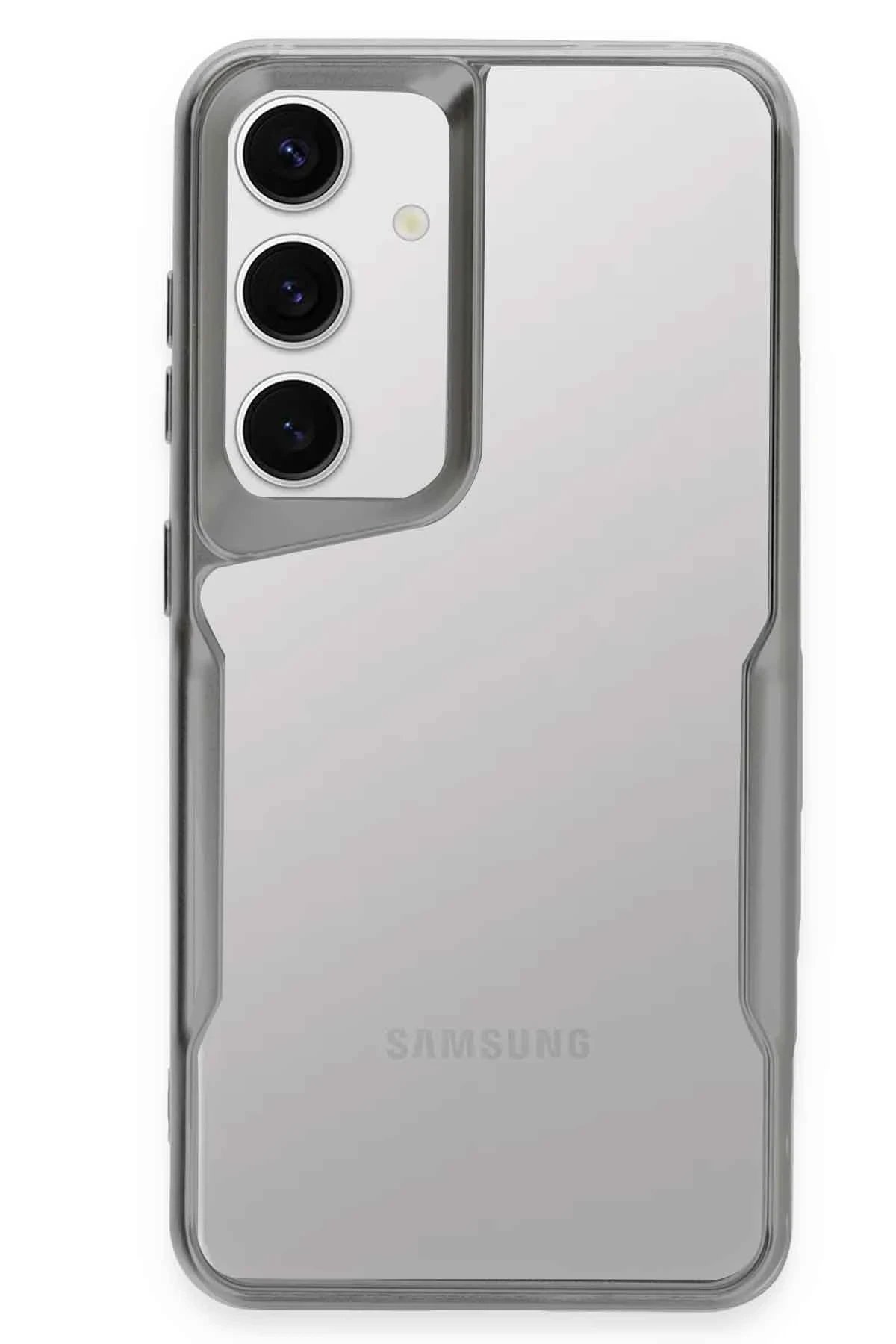 Samsung Galaxy S24 Kılıf Boyi Silikon Kapak - Gümüş-(5796)