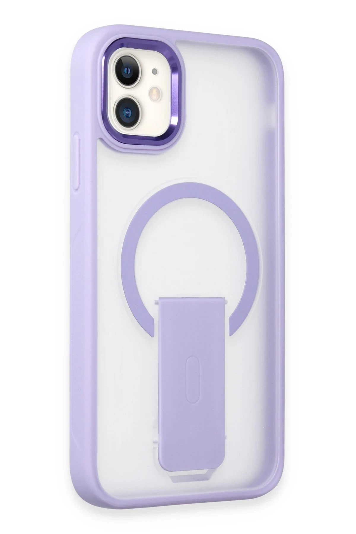 iPhone 12 Tork Magsafe Standlı Kapak - Lila-(5796)