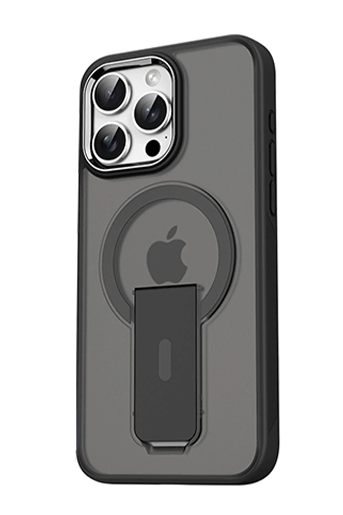 iPhone 14 Pro Tork Magsafe Standlı Kapak - Siyah-(5796)