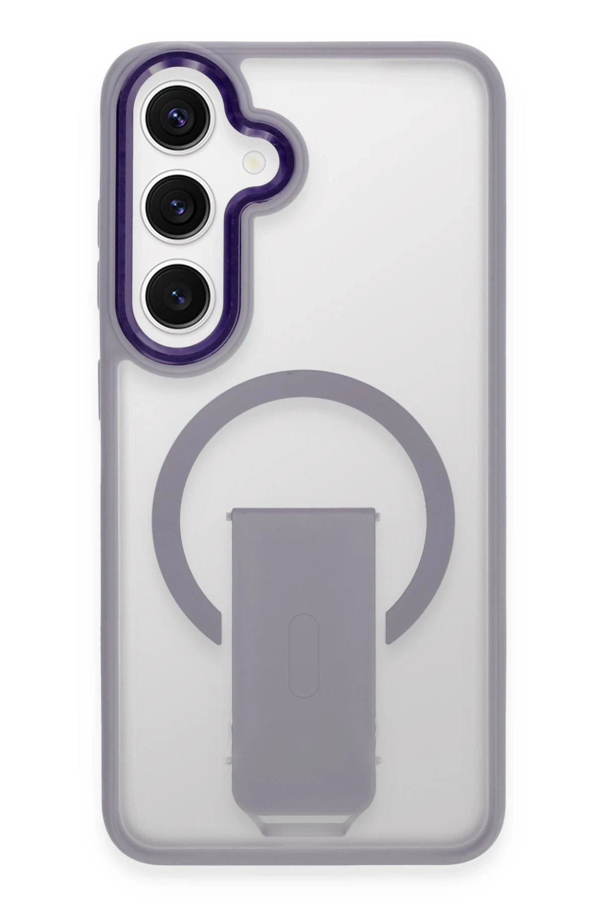 Samsung Galaxy S24 Tork Magsafe Standlı Kapak - Lila-(5796)