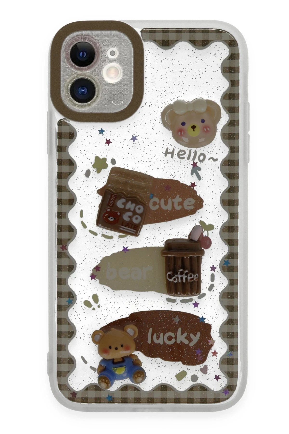 iPhone 11 Kılıf Sweet Desenli Silikon Kapak - Şeffaf-(5796)