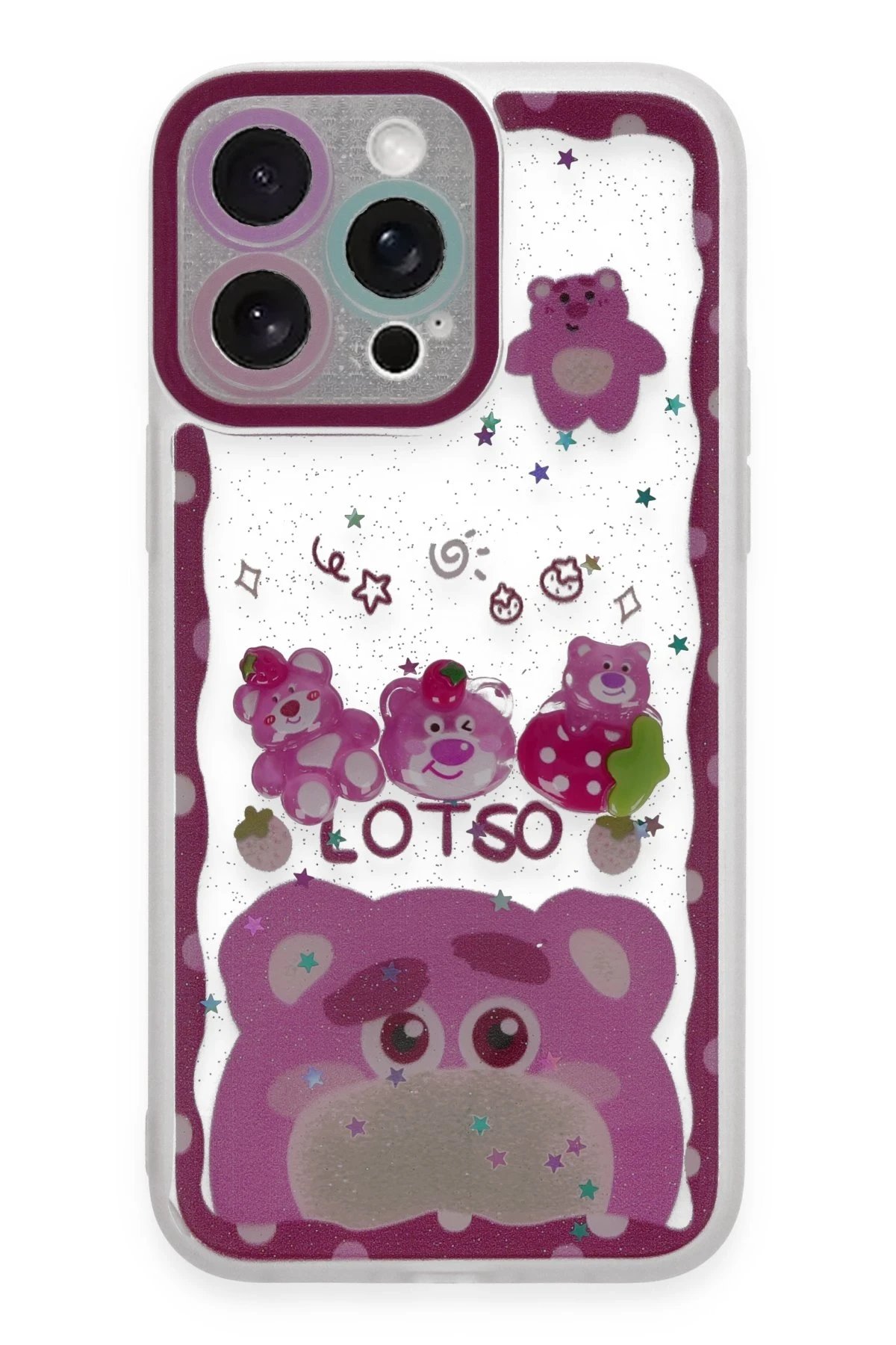 iPhone 14 Pro Max Kılıf Sweet Desenli Silikon Kapak - Pembe-(5796)