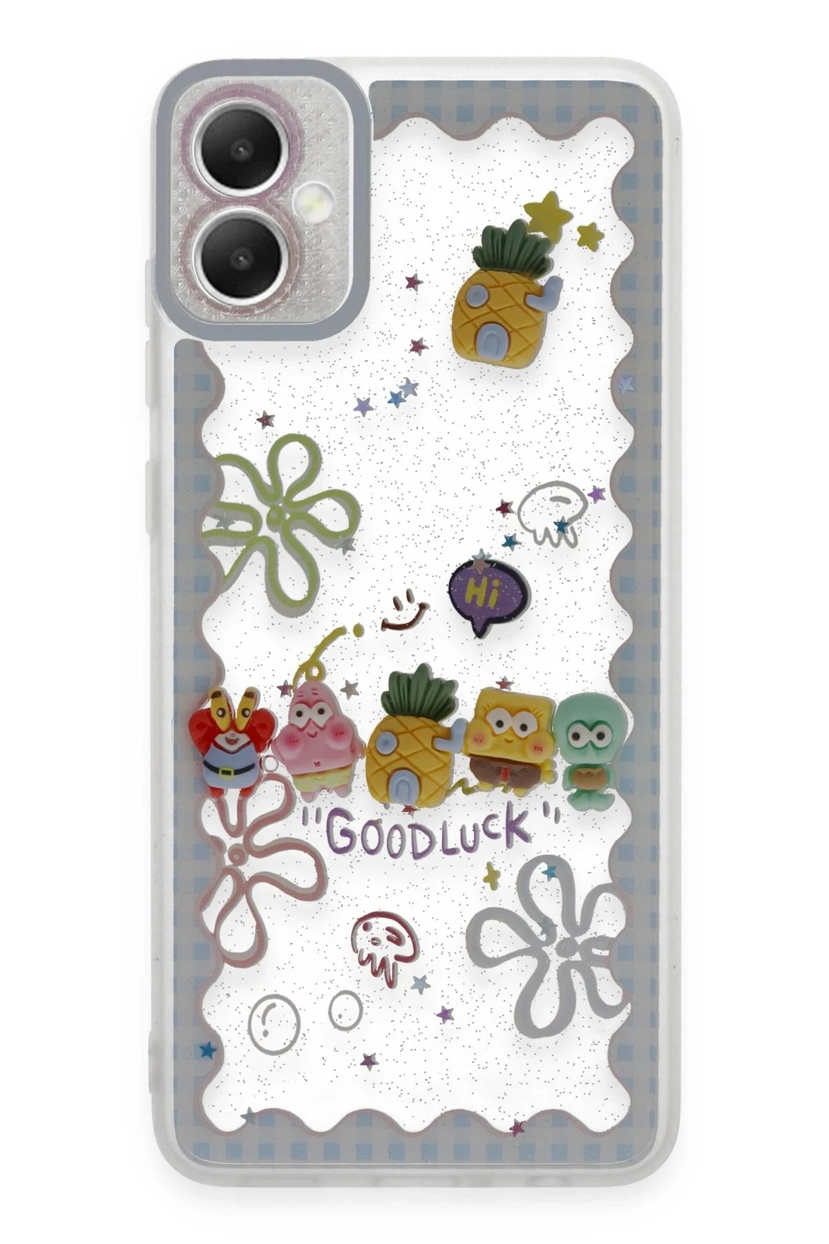 Samsung Galaxy A05 Kılıf Sweet Desenli Silikon Kapak - Açık Mavi-(5796)