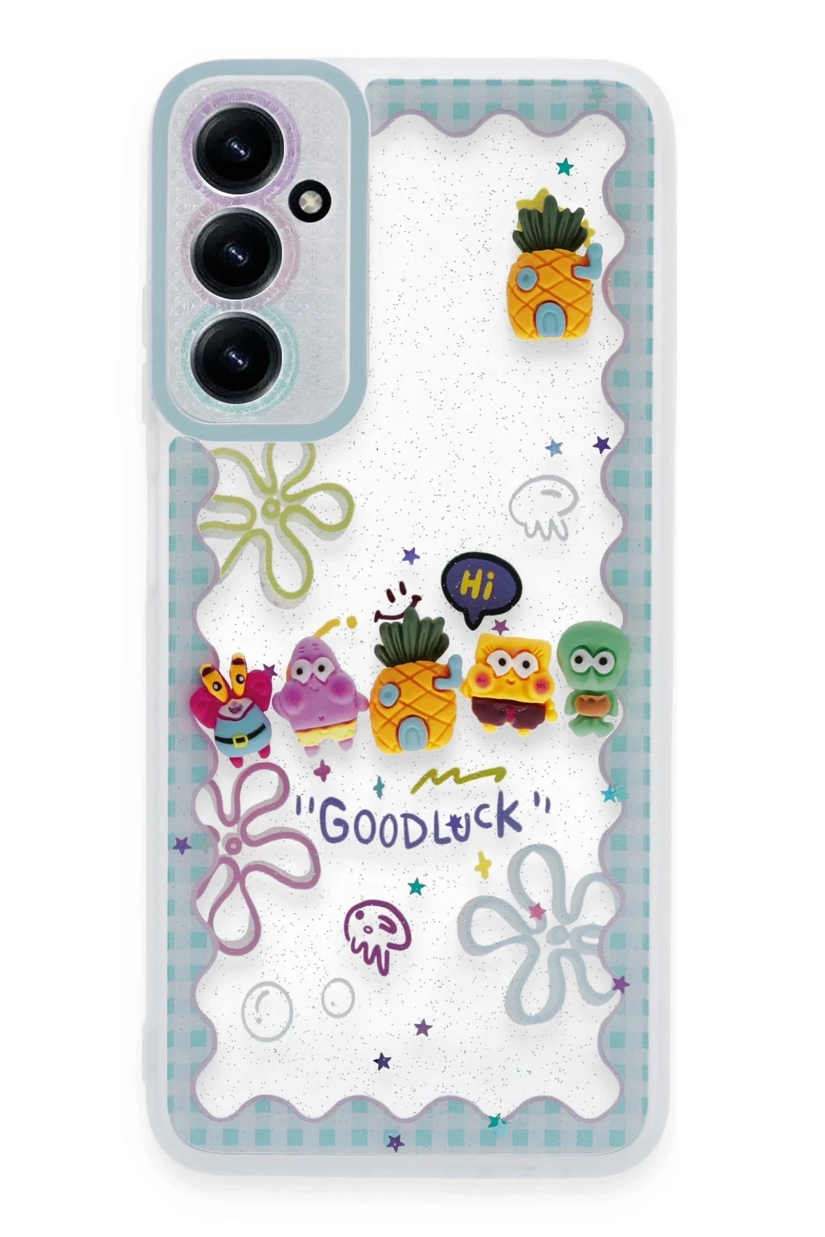 Samsung Galaxy A25 5G Kılıf Sweet Desenli Silikon Kapak - Açık Mavi-(5796)