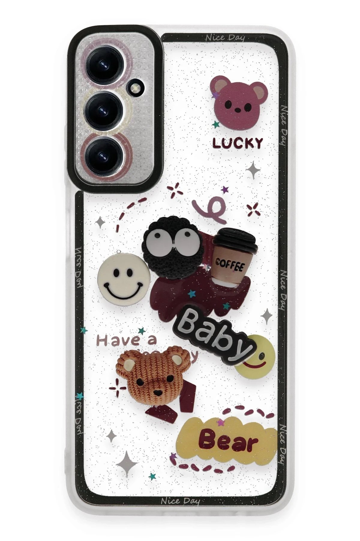 Samsung Galaxy A25 5G Kılıf Sweet Desenli Silikon Kapak - Sarı-(5796)