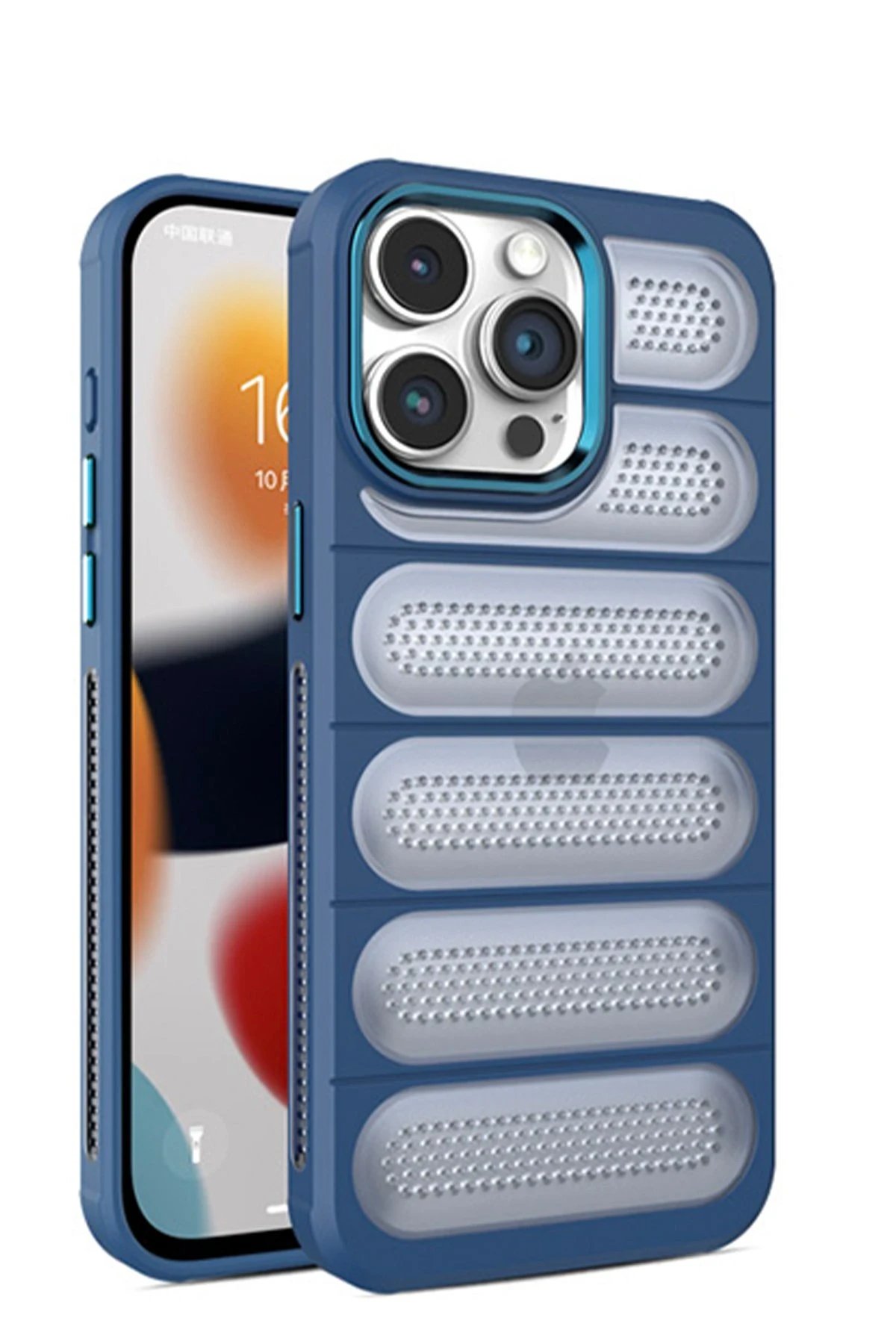 iPhone 14 Pro Kılıf Airmax Silikon Kapak - Lacivert-(5796)