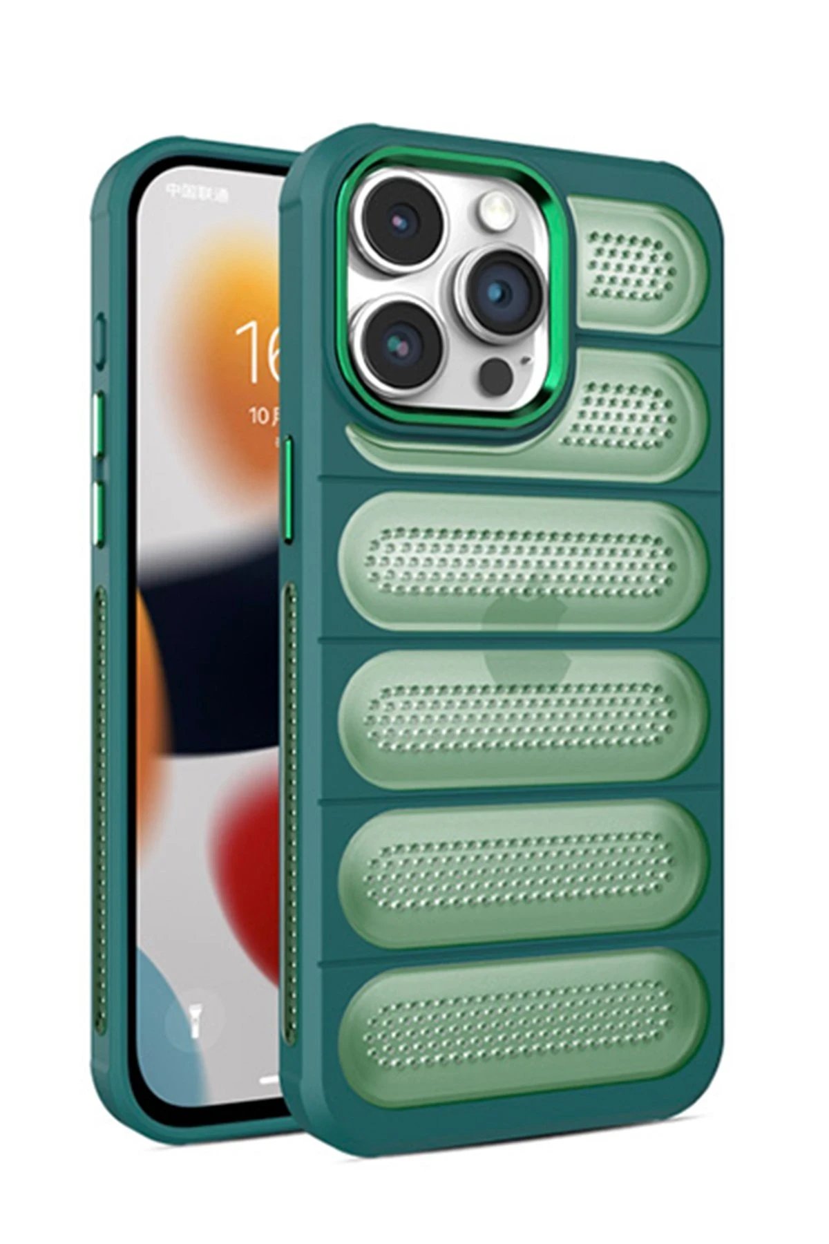 iPhone 14 Pro Max Kılıf Airmax Silikon Kapak - Koyu Yeşil-(5796)