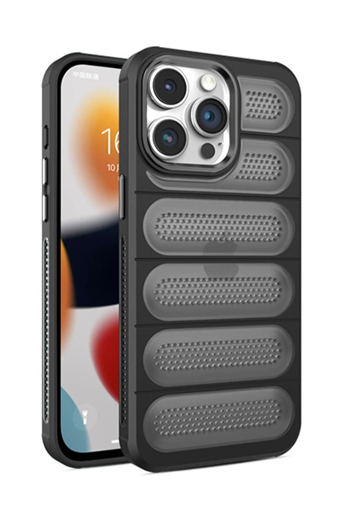 iPhone 15 Pro Kılıf Airmax Silikon Kapak - Siyah-(5796)