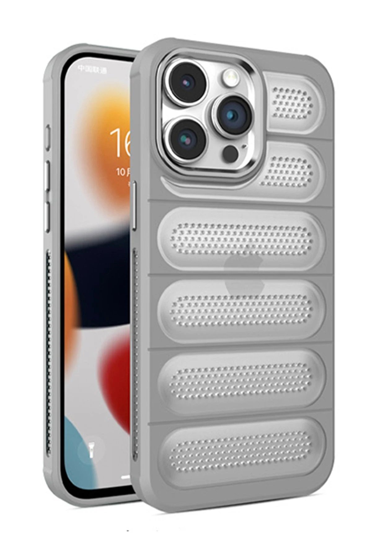 iPhone 15 Pro Kılıf Airmax Silikon Kapak - Titan Gri-(5796)