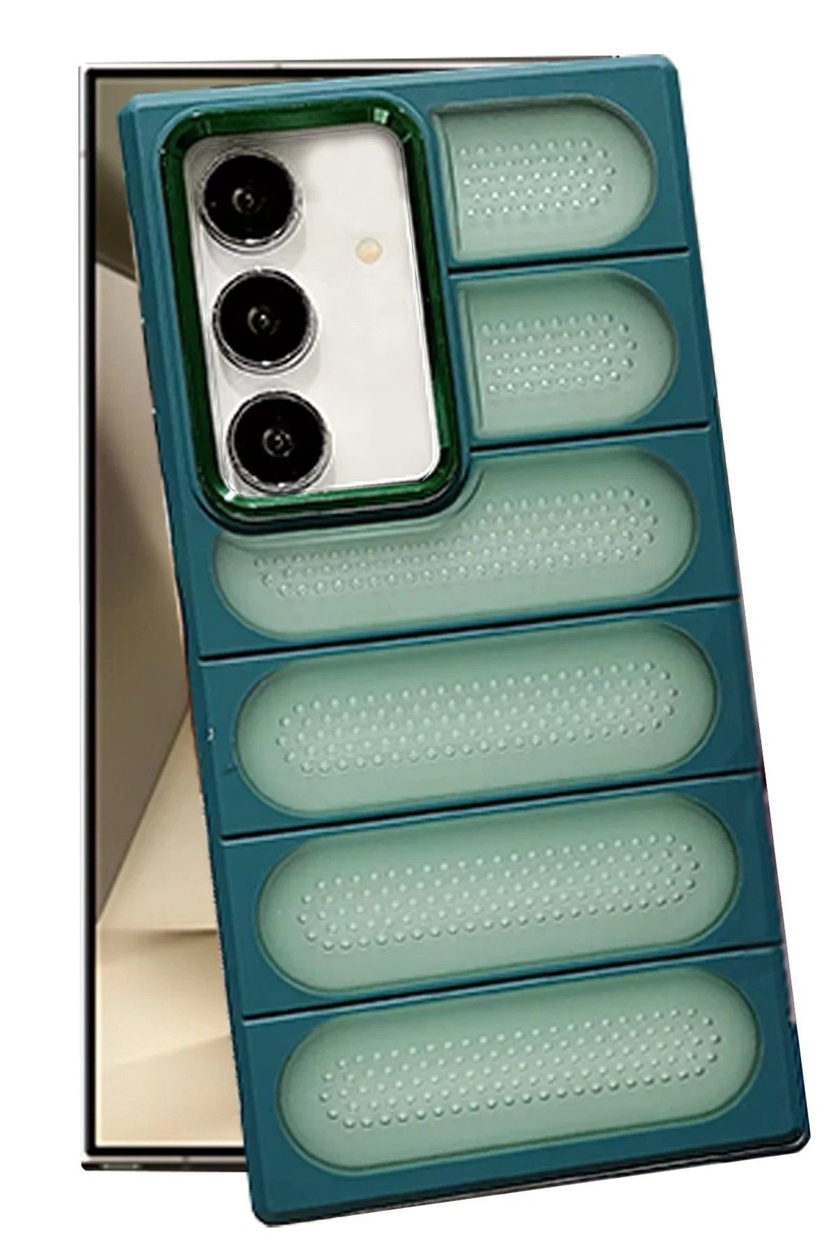 Samsung Galaxy S24 Kılıf Airmax Silikon Kapak - Koyu Yeşil-(5796)