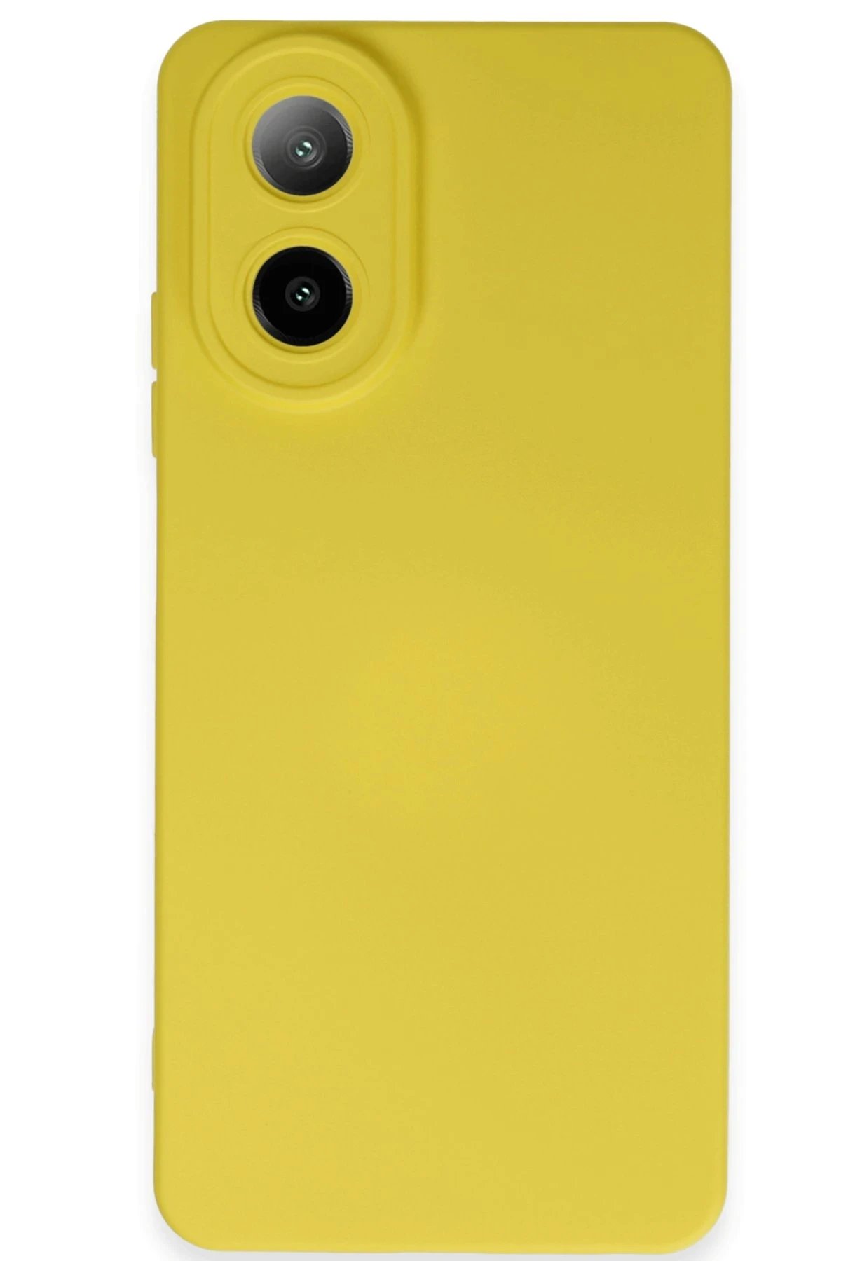 Oppo A38 Kılıf Nano içi Kadife Silikon - Sarı-(5796)