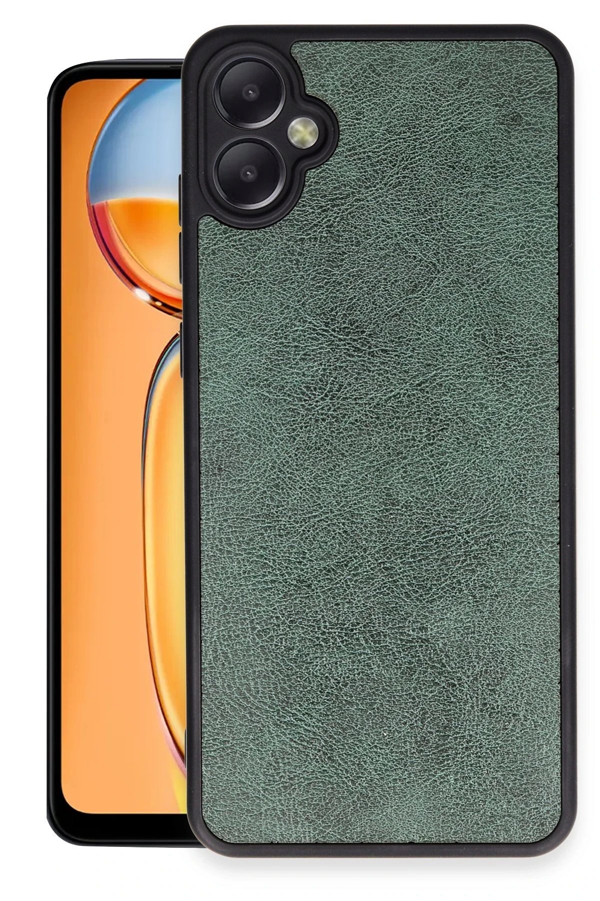 Samsung Galaxy A05 Kılıf Aras Deri Kapak - Koyu Yeşil-(5796)