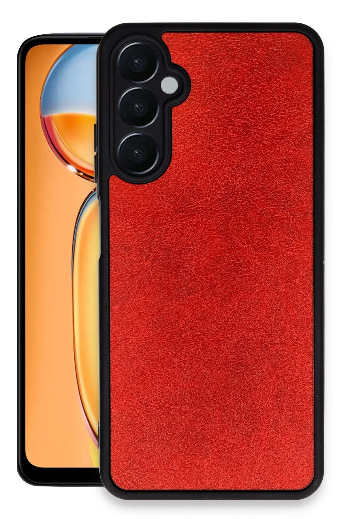 Samsung Galaxy A25 5G Kılıf Aras Deri Kapak - Kırmızı-(5796)