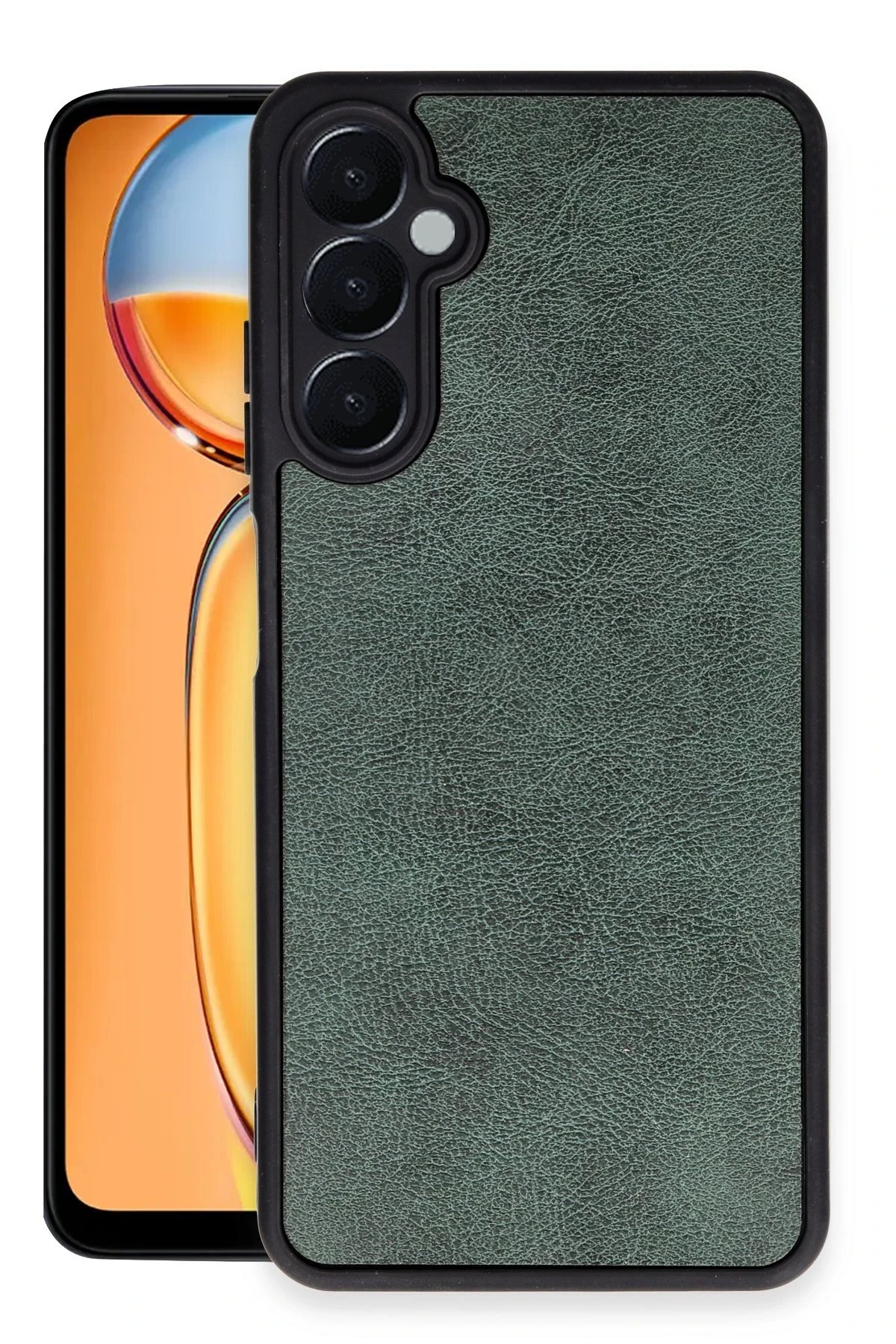 Samsung Galaxy A25 5G Kılıf Aras Deri Kapak - Koyu Yeşil-(5796)