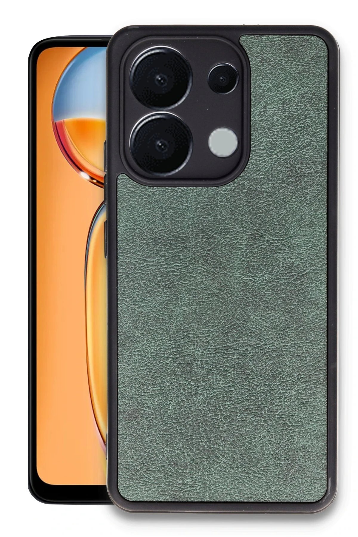 Xiaomi Redmi Note 13 Pro 4G Kılıf Aras Deri Kapak - Koyu Yeşil-(5796)