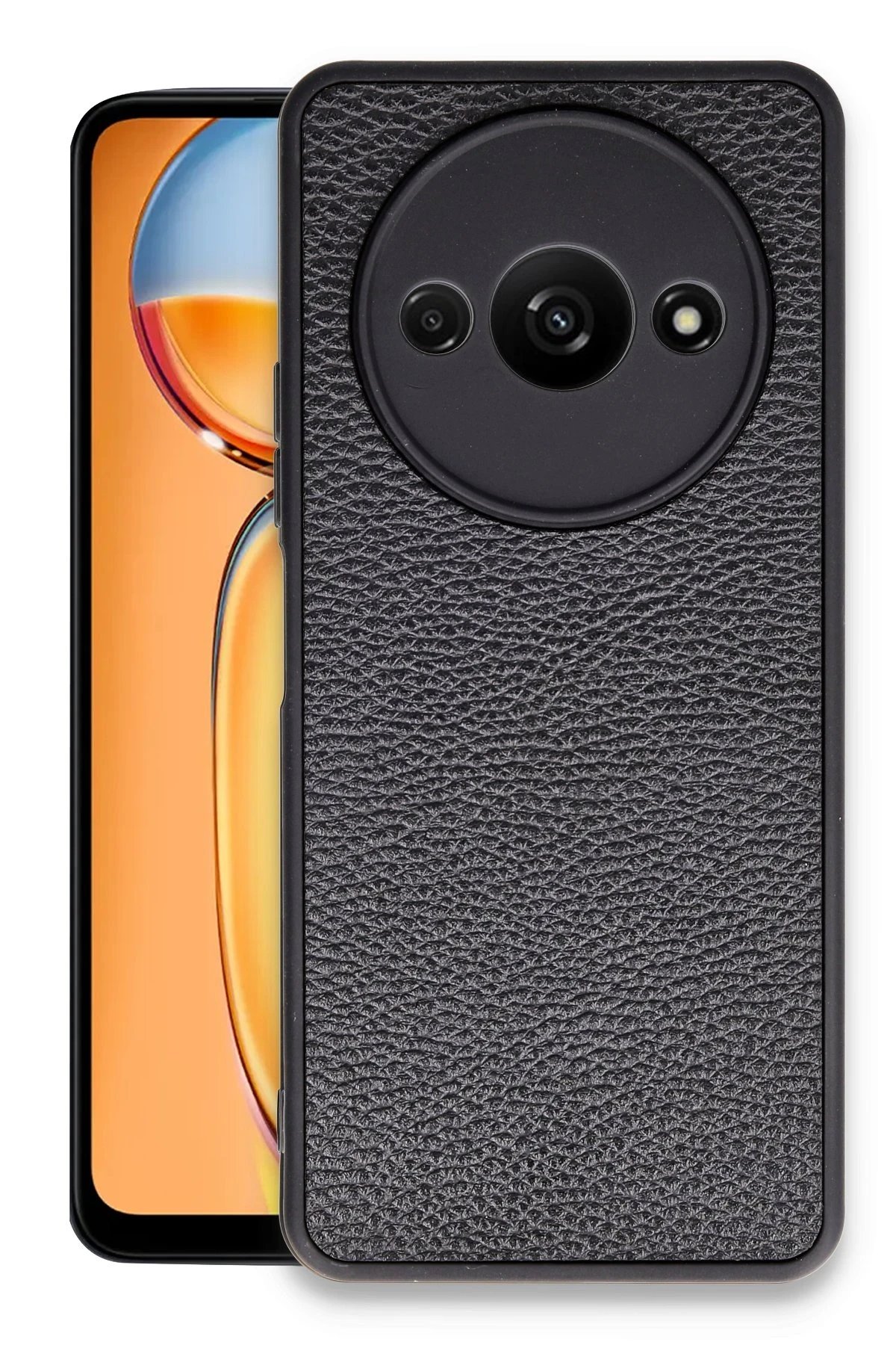 Xiaomi Redmi A3 4G Kılıf Aras Deri Kapak - Siyah-(5796)