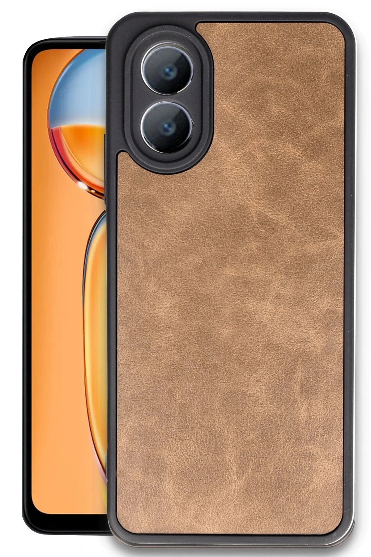 Oppo A38 Kılıf Aras Deri Kapak - Taba-(5796)