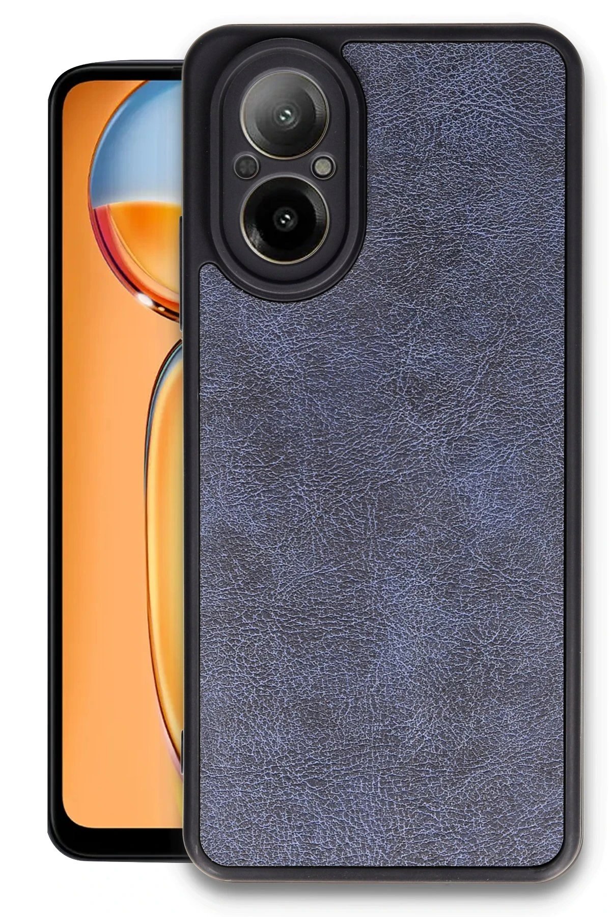 Realme 12 Lite Kılıf Aras Deri Kapak - Lacivert-(5796)