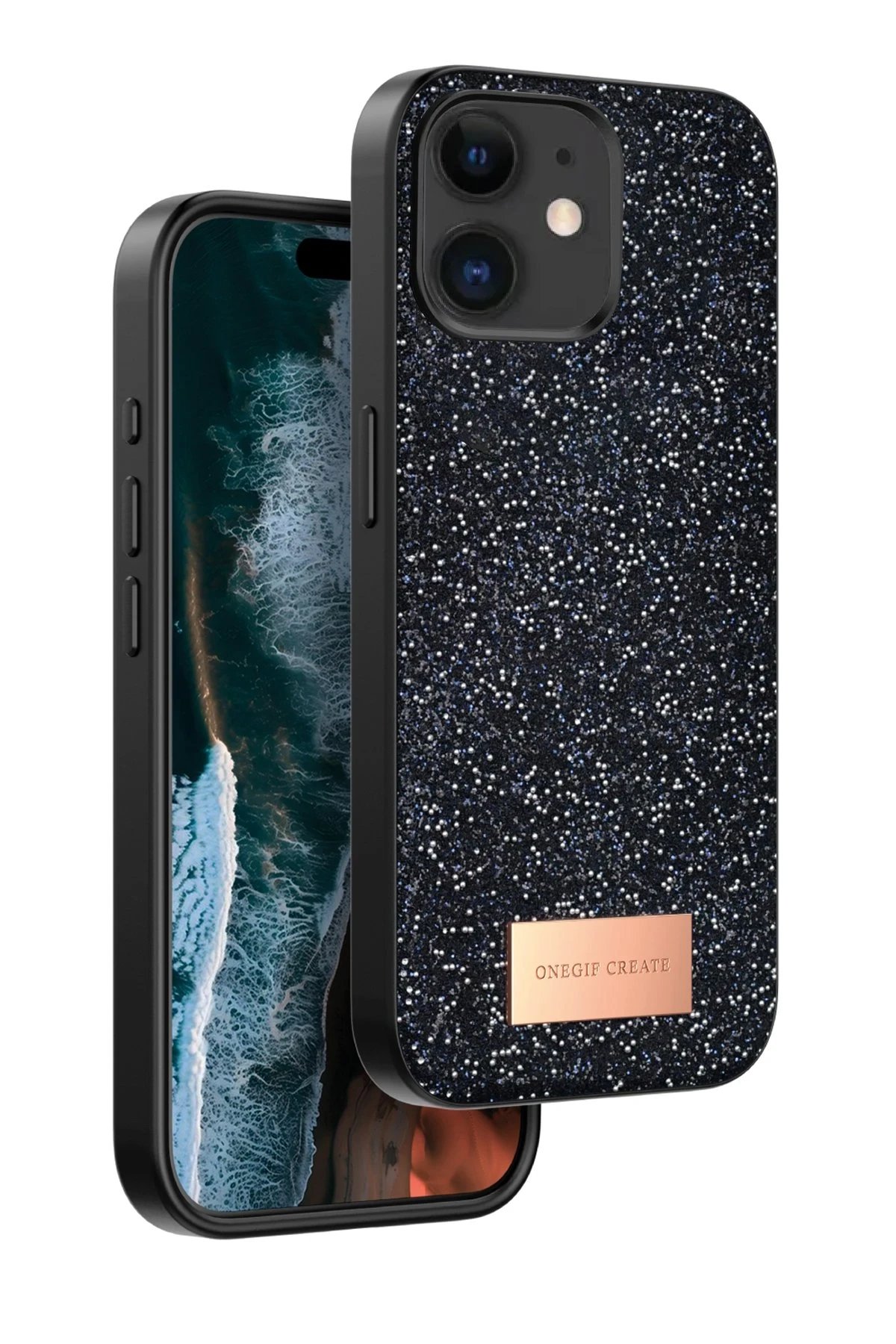 iPhone 11 Bright Simli Kapak - Siyah-(5796)