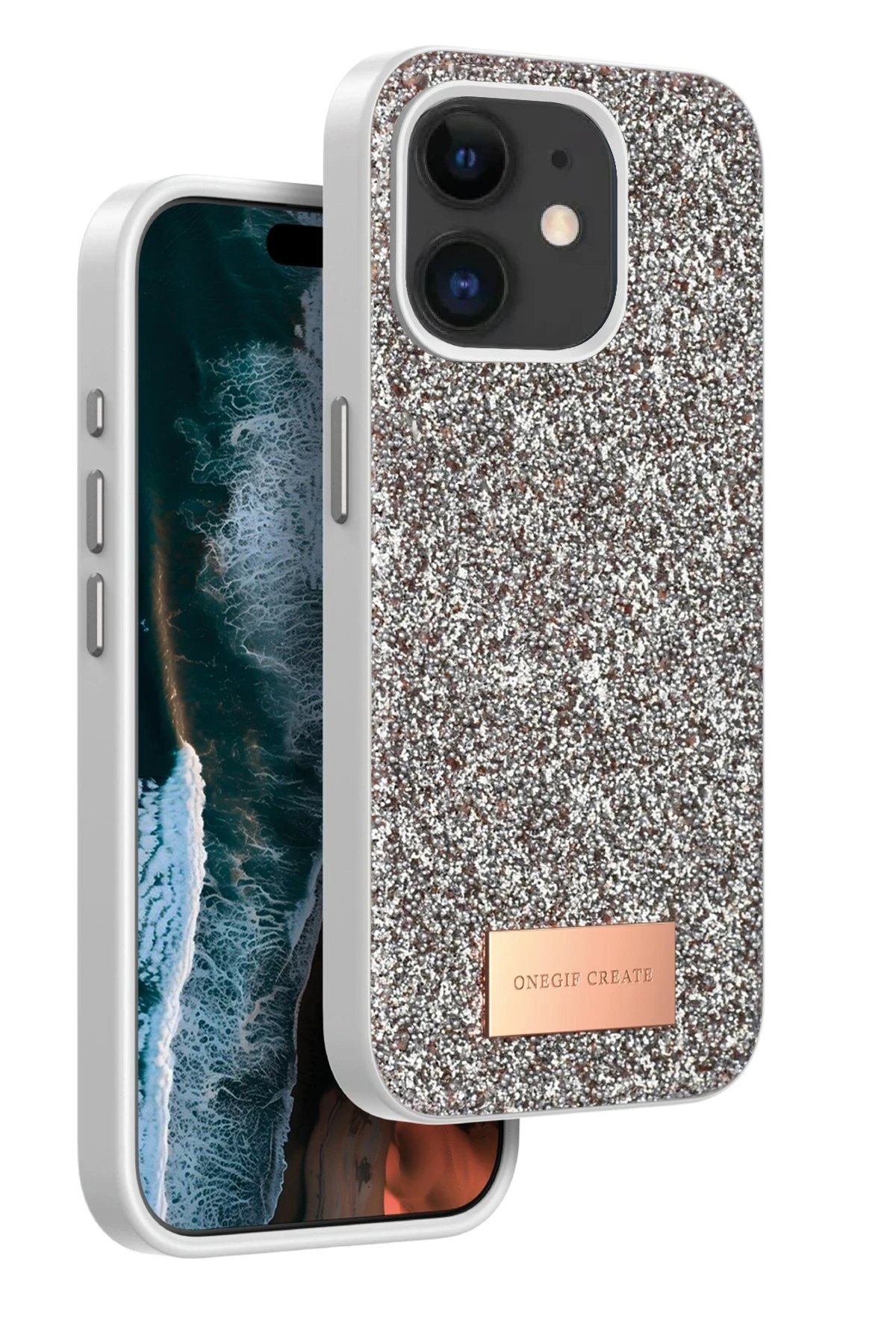 iPhone 11 Bright Simli Kapak - Gold-(5796)