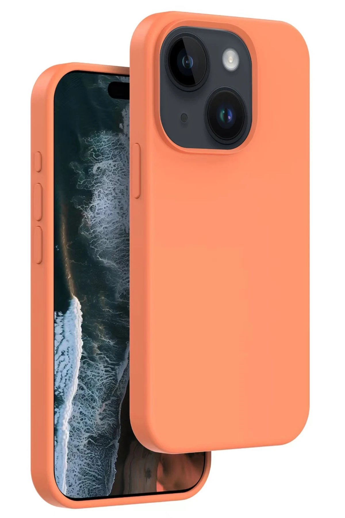 iPhone 15 Home Magsafe Kapak - Turuncu-(5796)