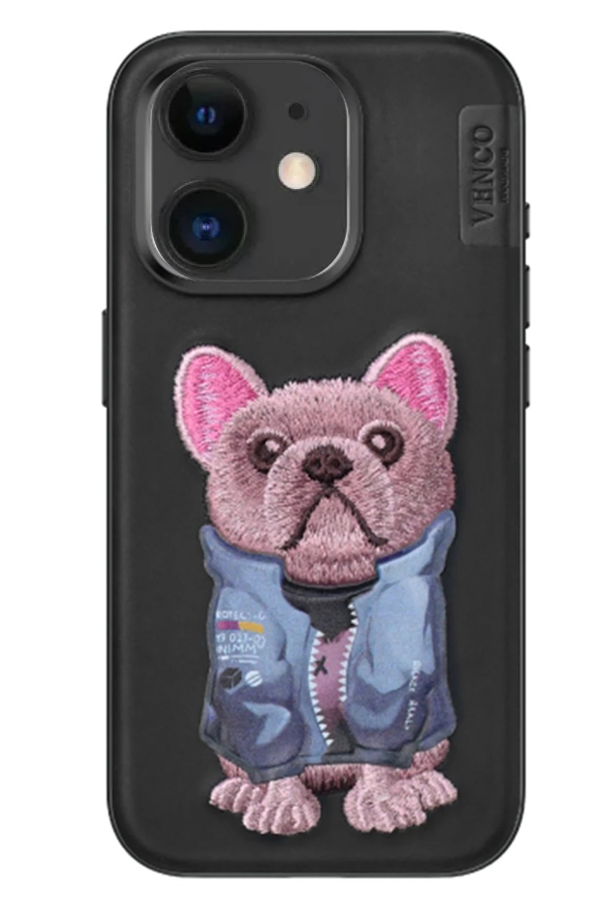 iPhone 11 Cute Desenli Kapak - Siyah-(5796)