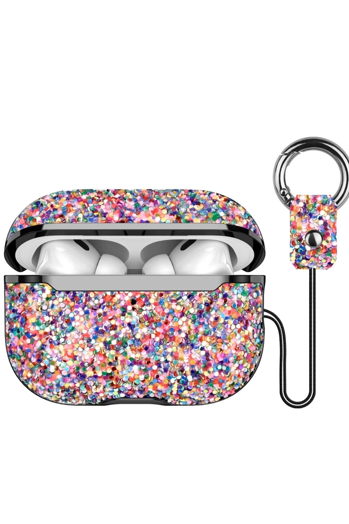 Airpods Pro 2 (2.nesil) Bright Simli Airpods Kapak - Gold-(5796)