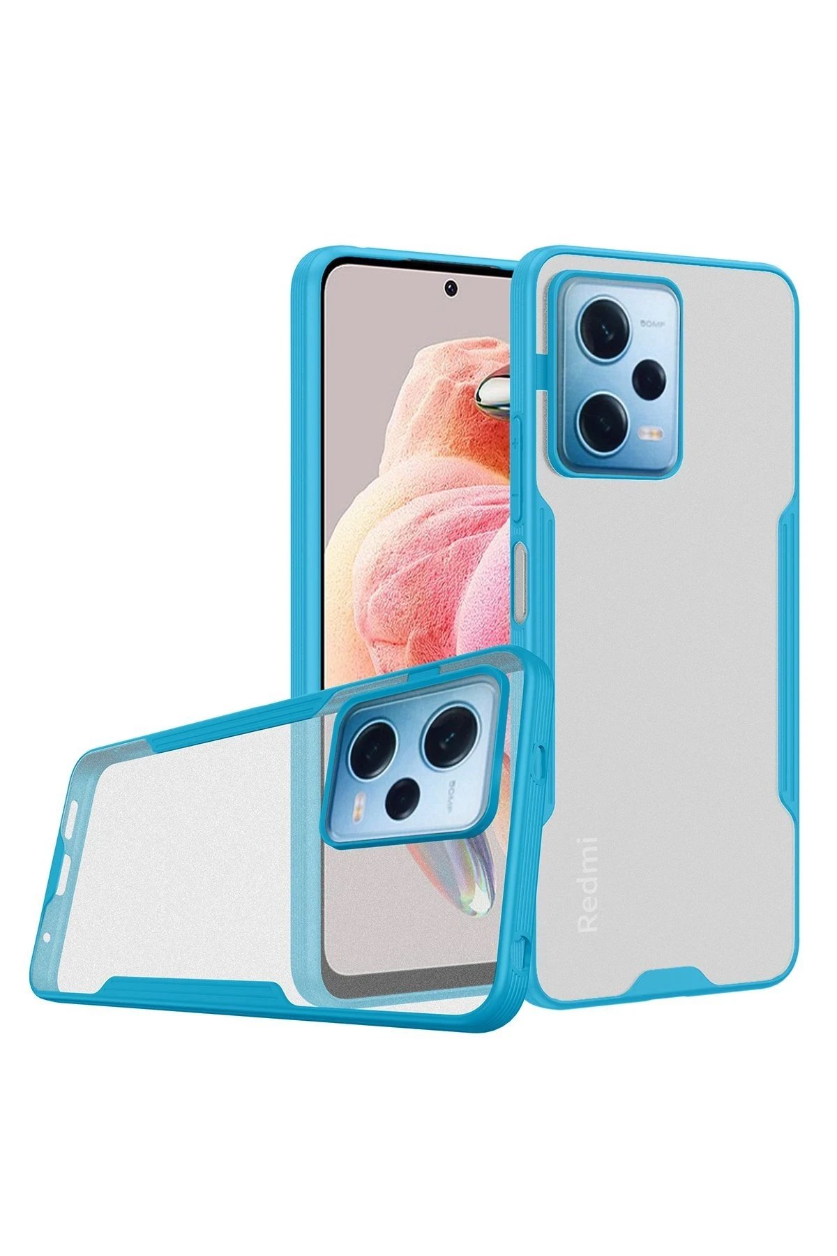 Xiaomi Redmi Note 12 5G Kılıf Platin Silikon - Mavi-(5796)