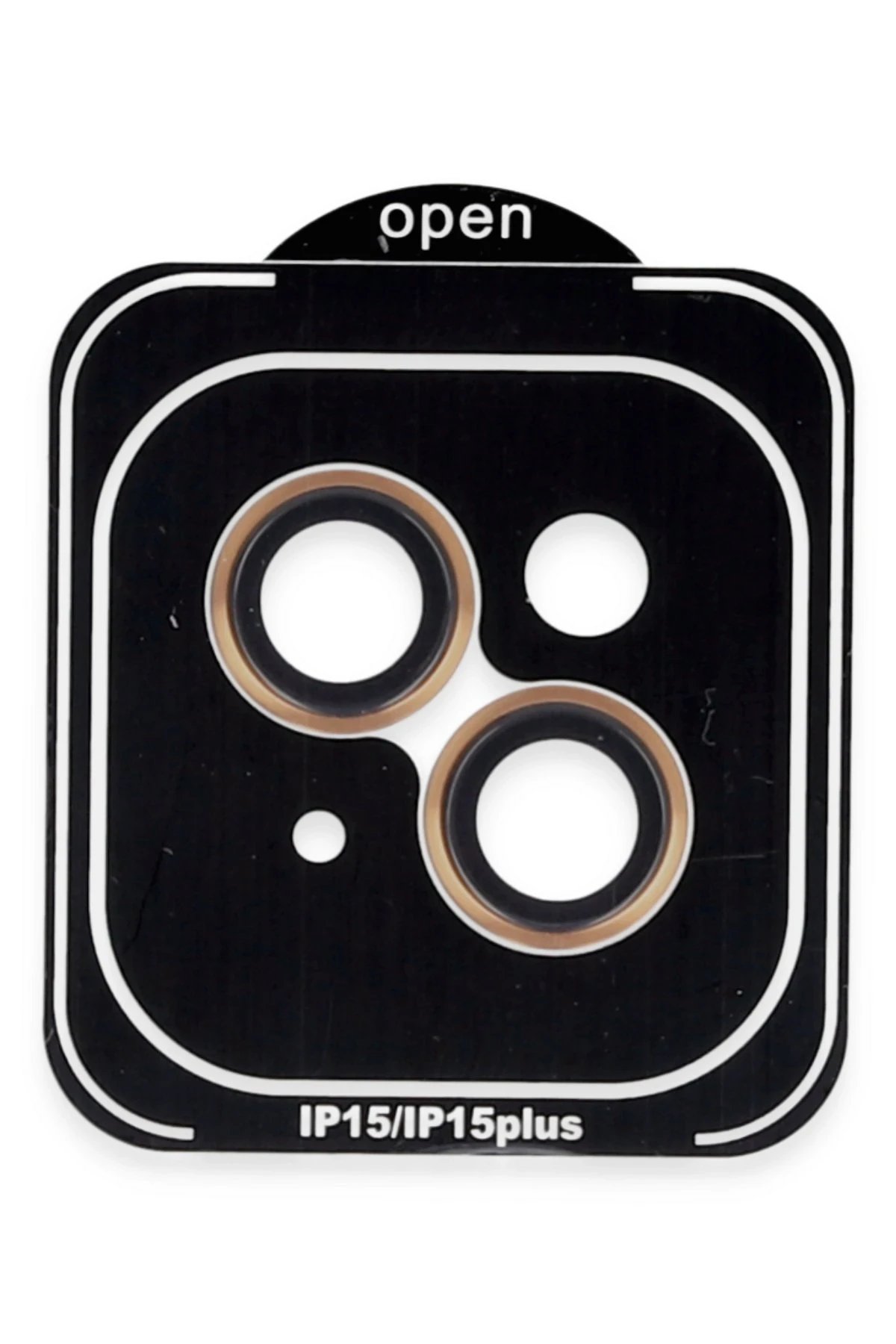 iPhone 14 PVD Metal Kamera Lens - Turuncu-(5796)