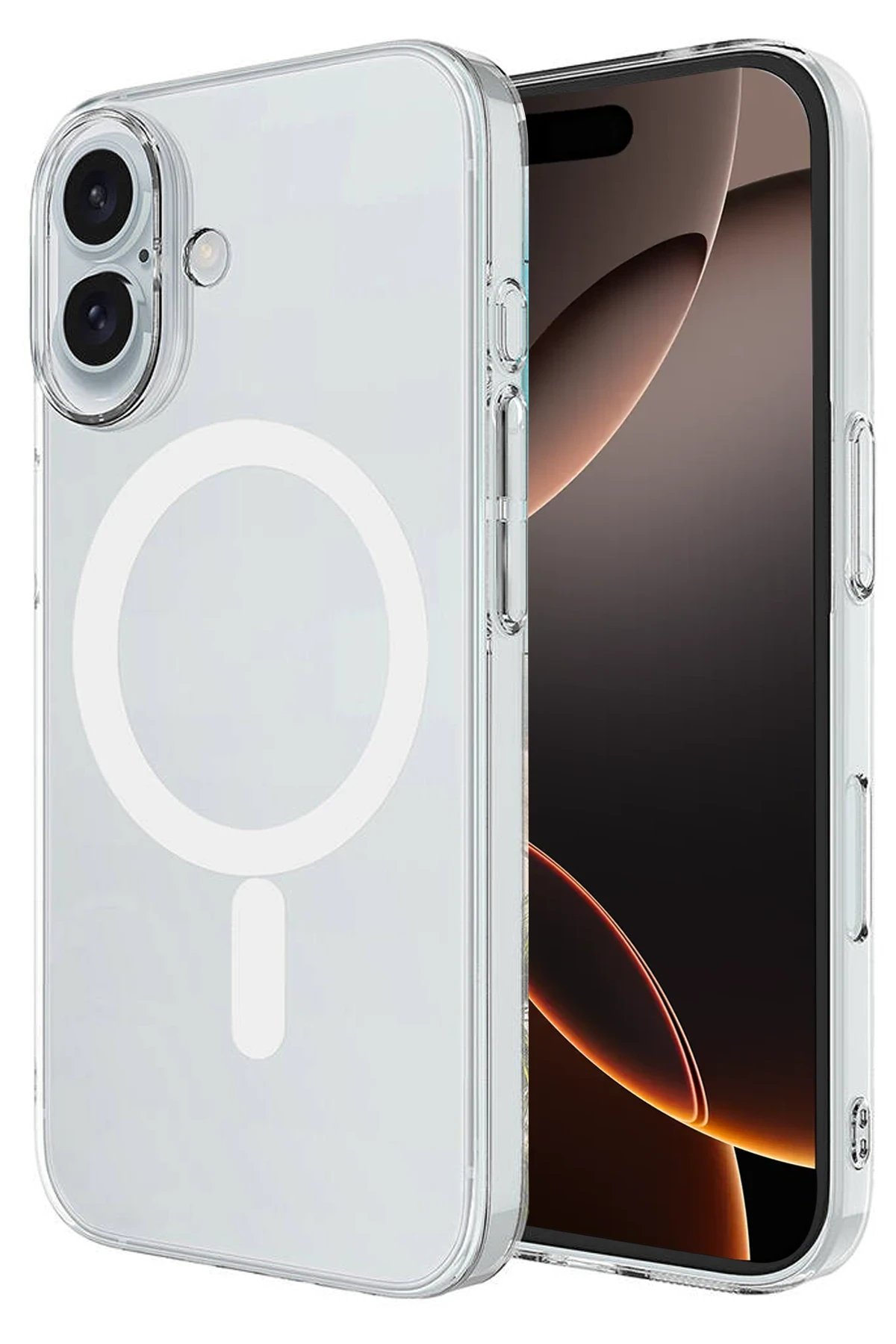 iPhone 16 Plus Kılıf Magneticsafe Şeffaf Silikon - Şeffaf-(5796)
