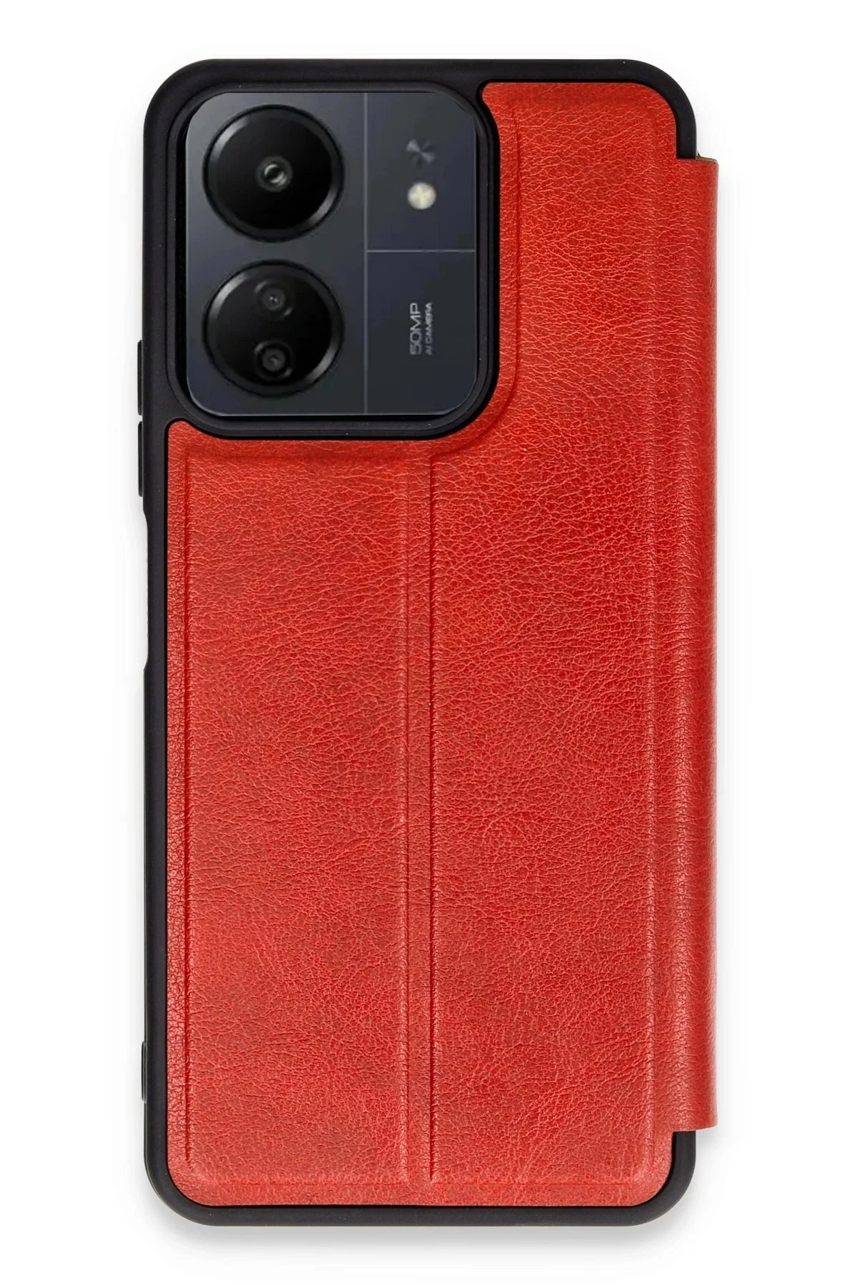 Xiaomi Redmi 13C Kılıf Flip Cover - Kırmızı-(5796)