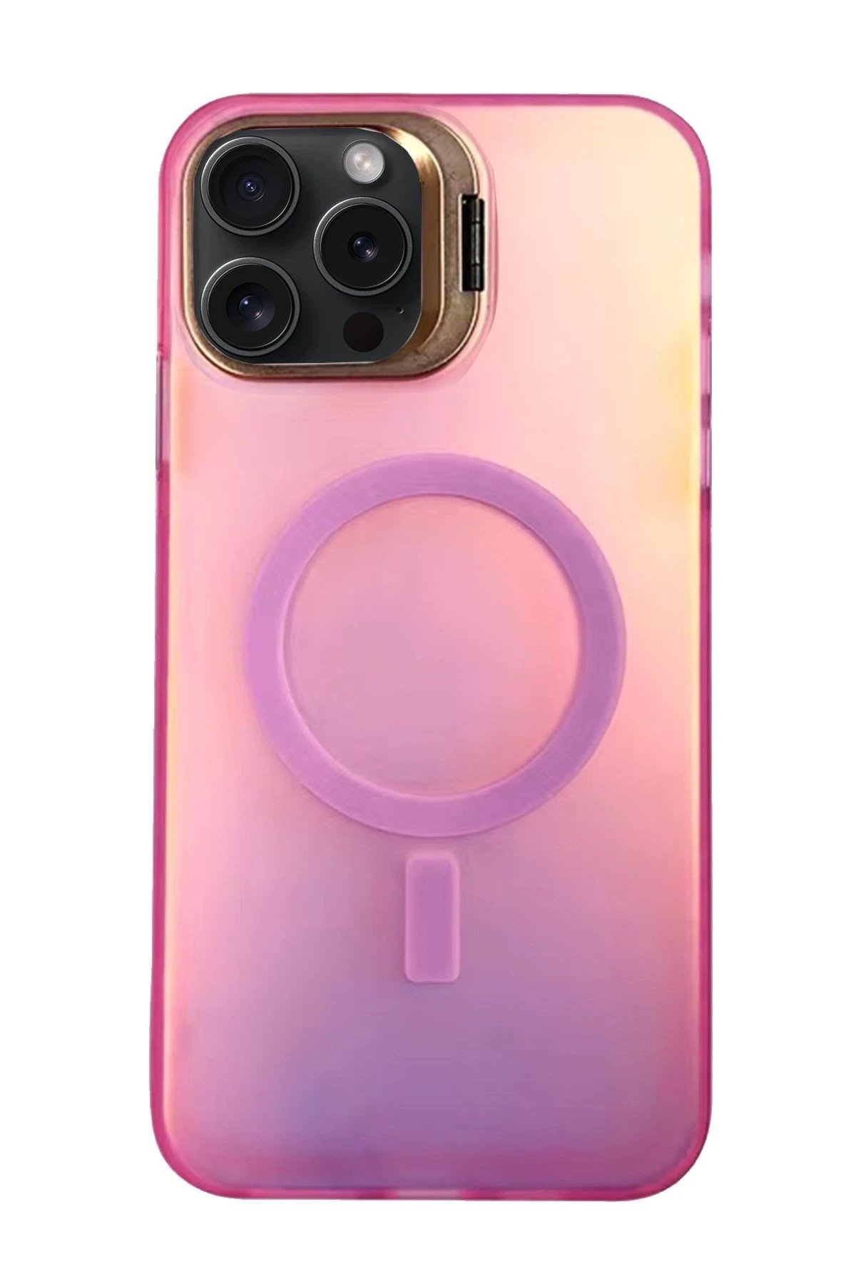 iPhone 14 Pro Max Primera Magsafe Standlı Kapak - Pembe-(5796)