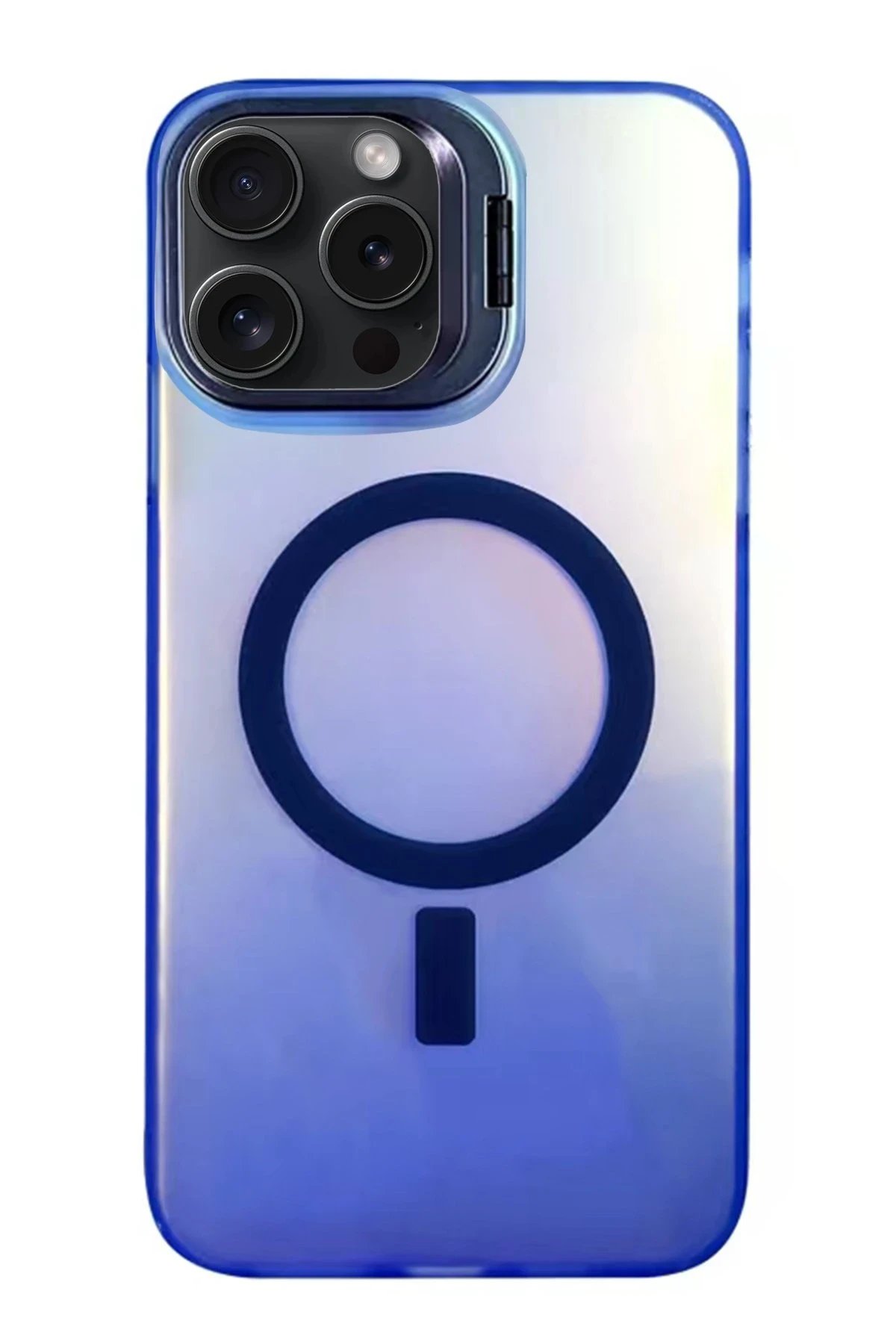 iPhone 15 Pro Primera Magsafe Standlı Kapak - Lacivert-(5796)