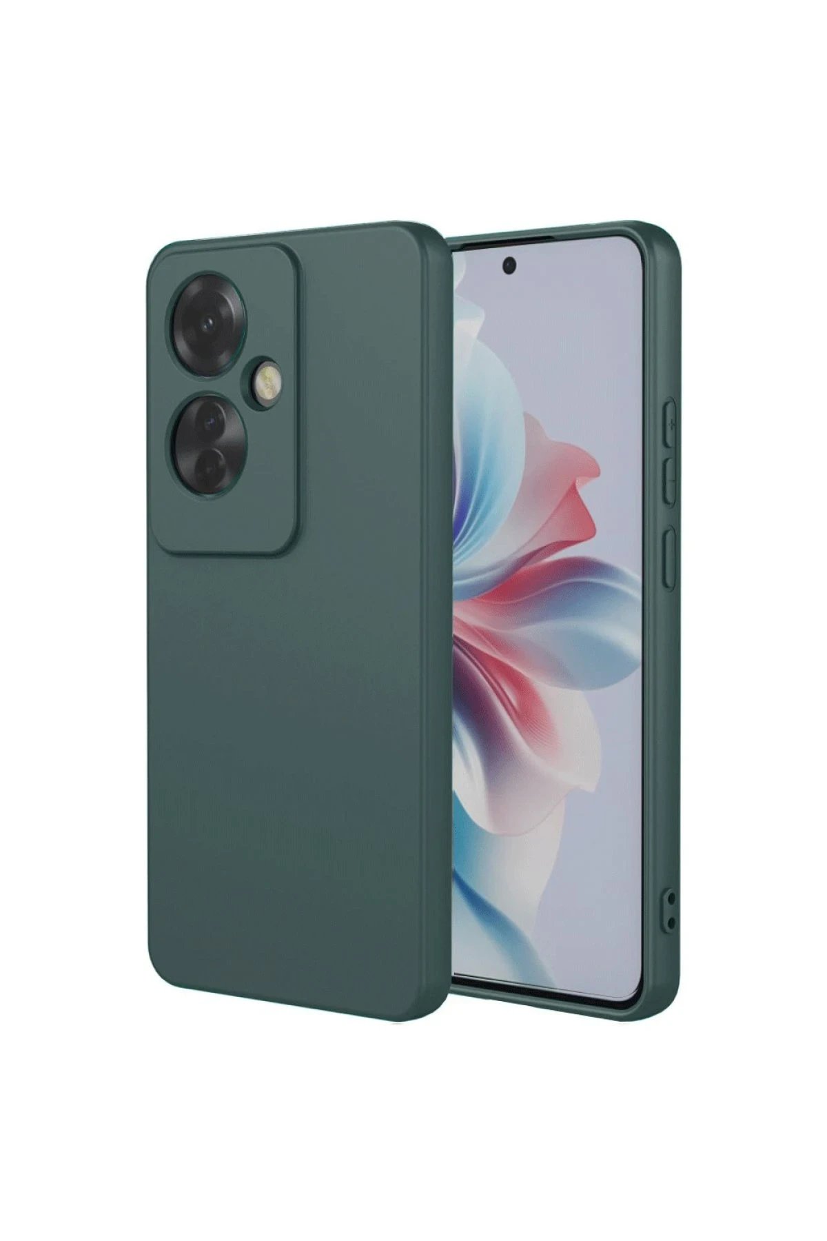 Oppo Reno 11F Kılıf First Silikon - Koyu Yeşil-(5796)