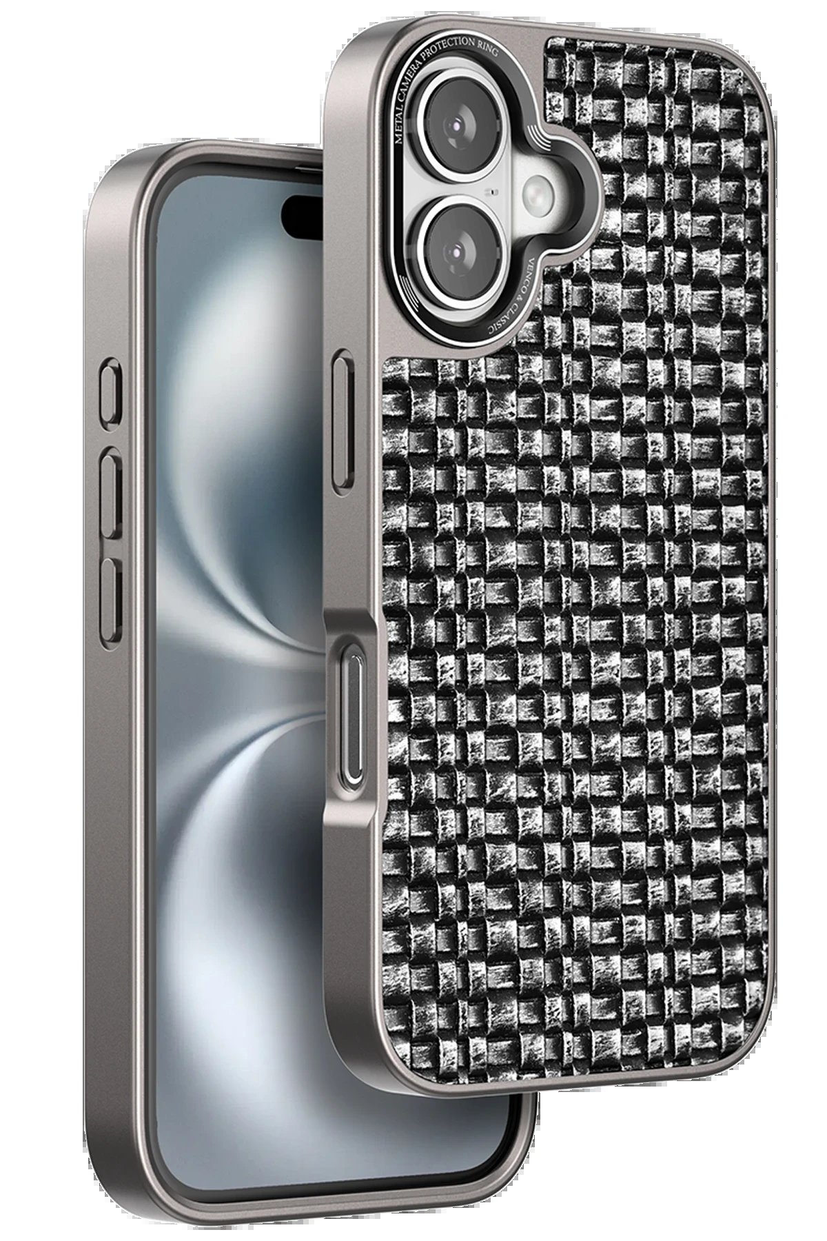 iPhone 16 Brand Kapak - Gümüş-(5796)