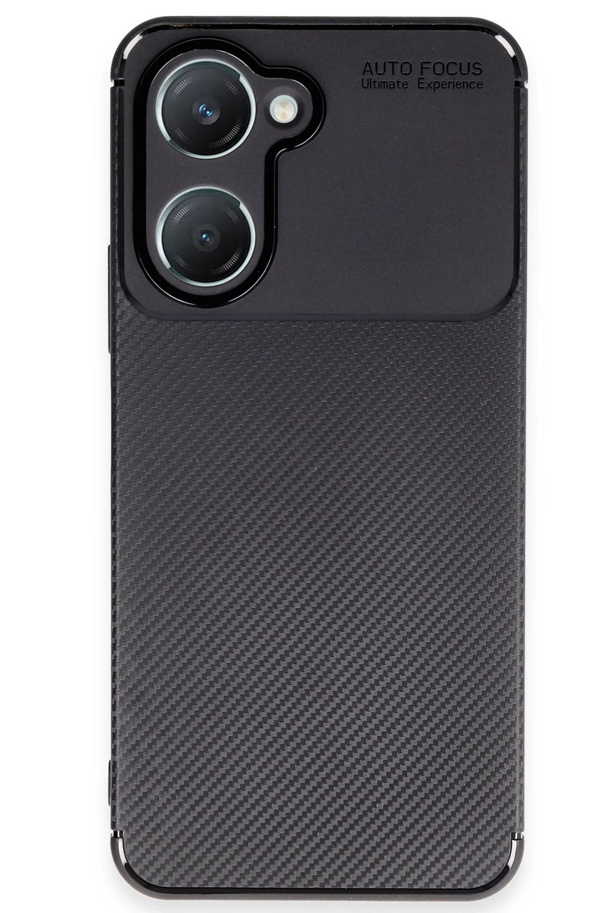 Vivo Y18 Kılıf Auto Focus Karbon Kapak - Siyah-(5796)