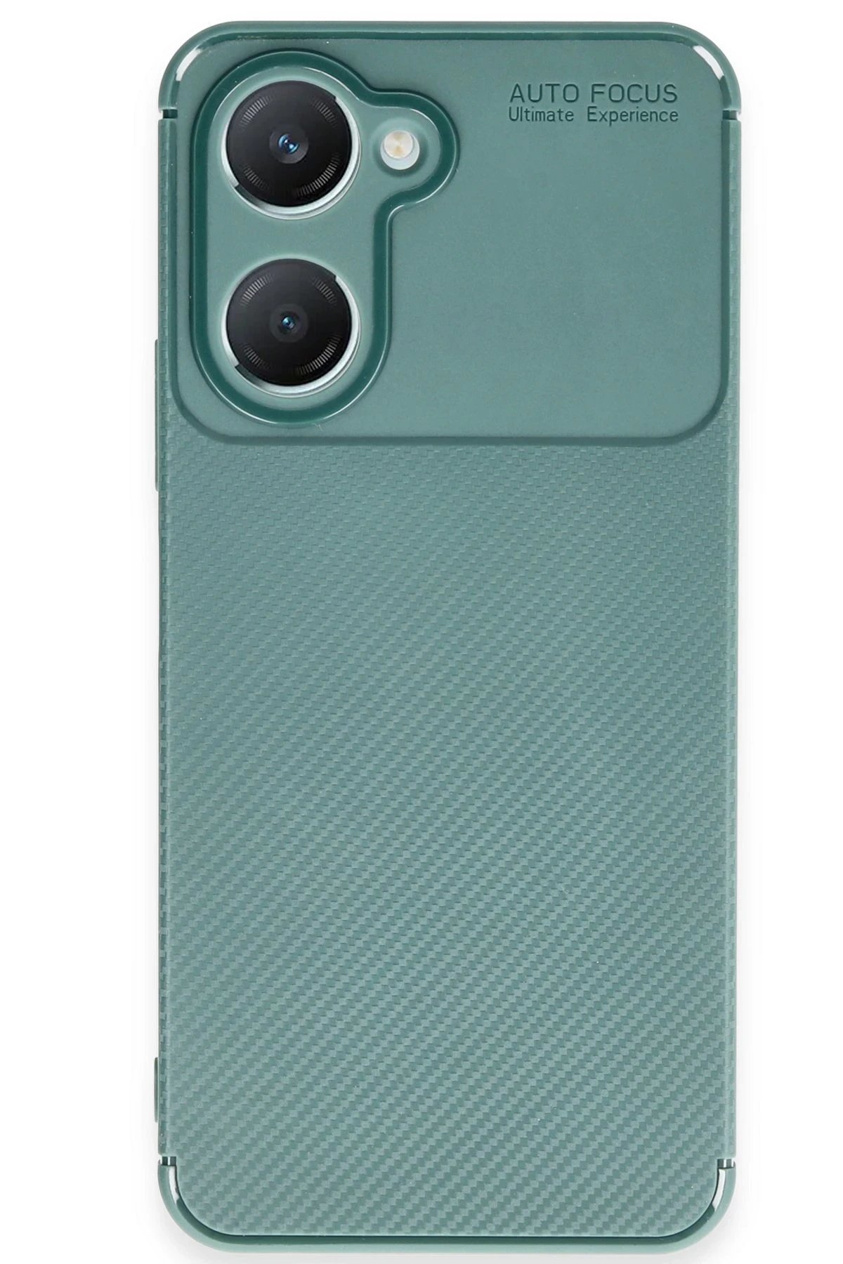 Vivo Y18 Kılıf Auto Focus Karbon Kapak - Koyu Yeşil-(5796)