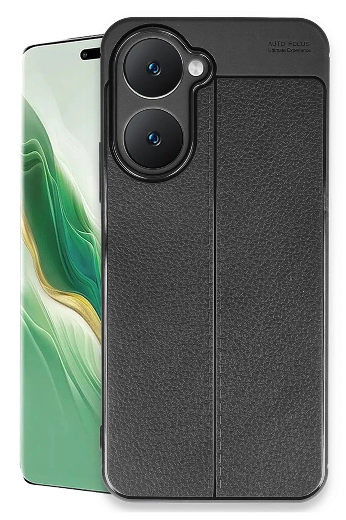 Vivo Y18 Kılıf Auto Focus Kapak - Siyah-(5796)