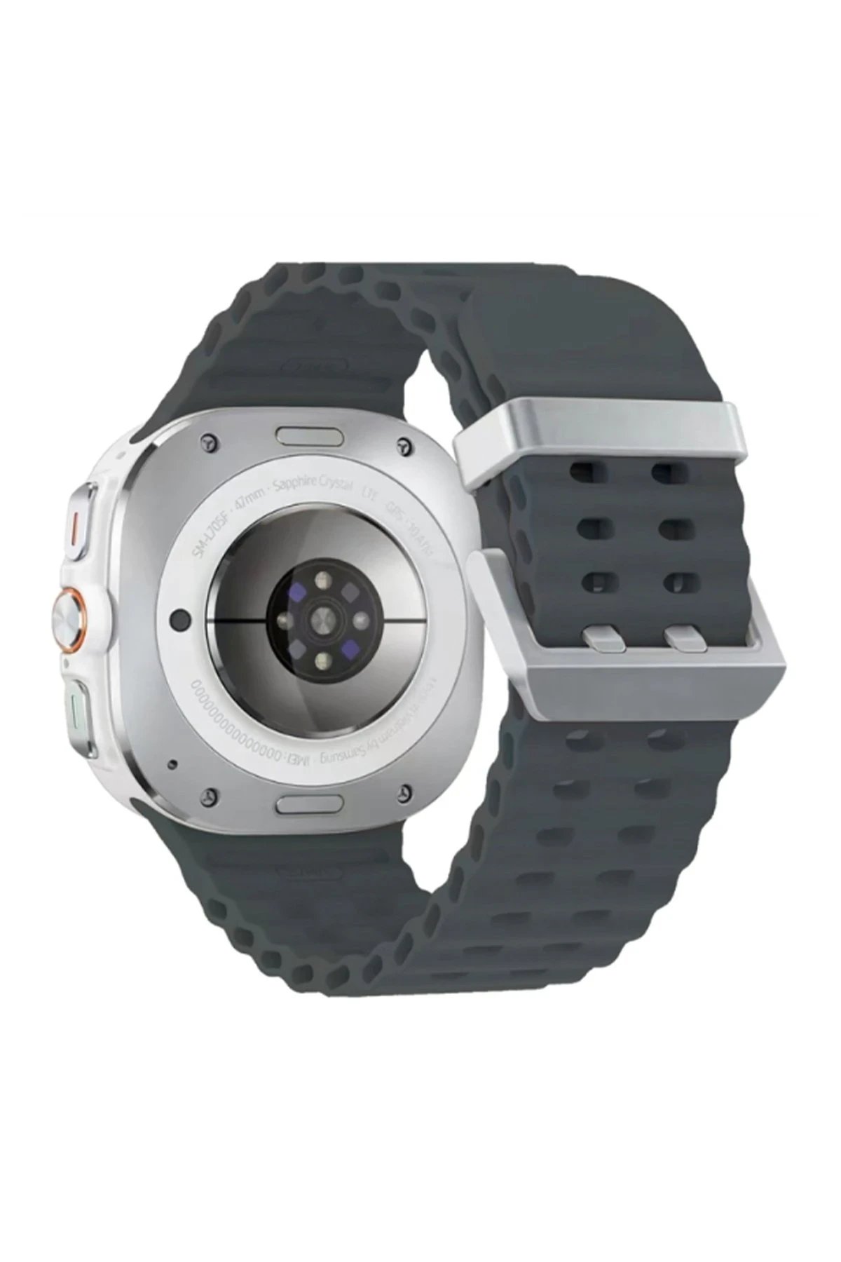 Watch 7 Ultra KR417 Rug Silikon Kordon - Koyu Gri-(5796)