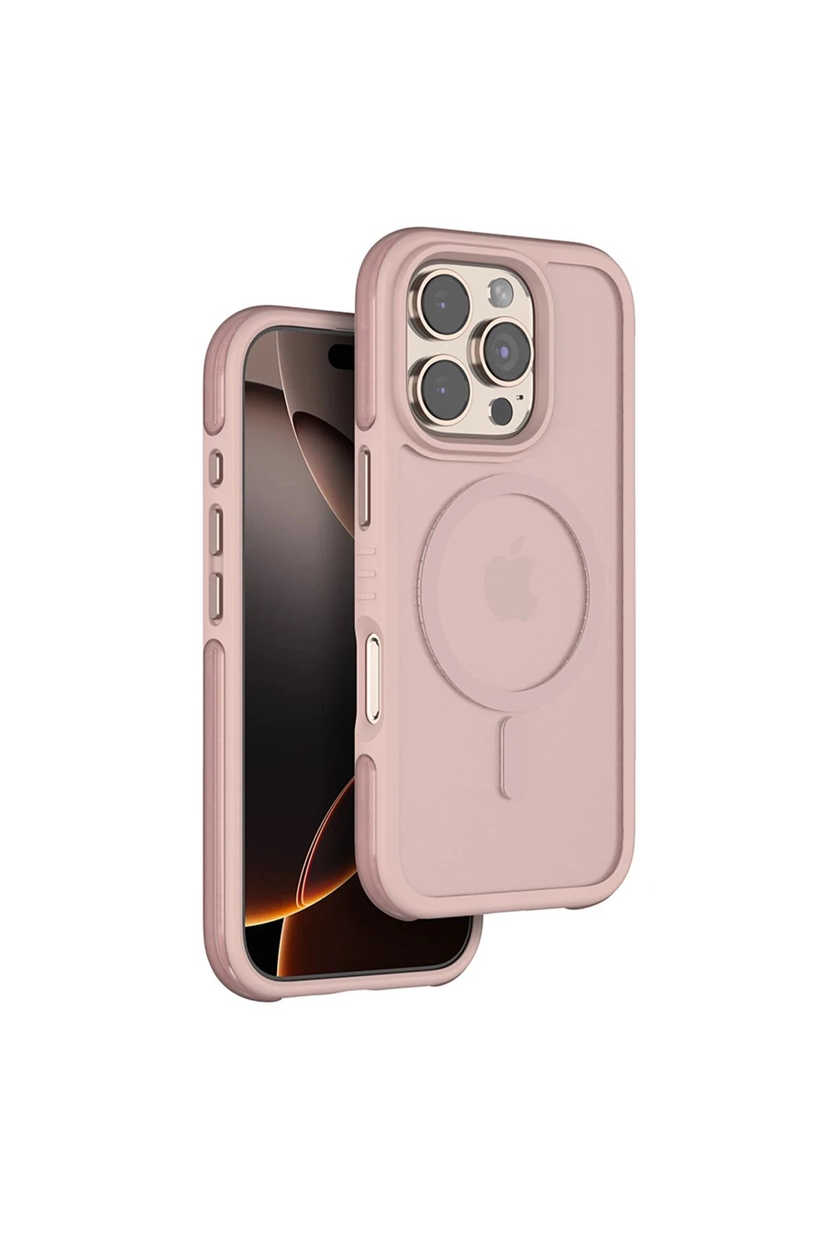 iPhone 16 Pro Max Orbit Magsafe Kapak - Rose Gold-(5796)